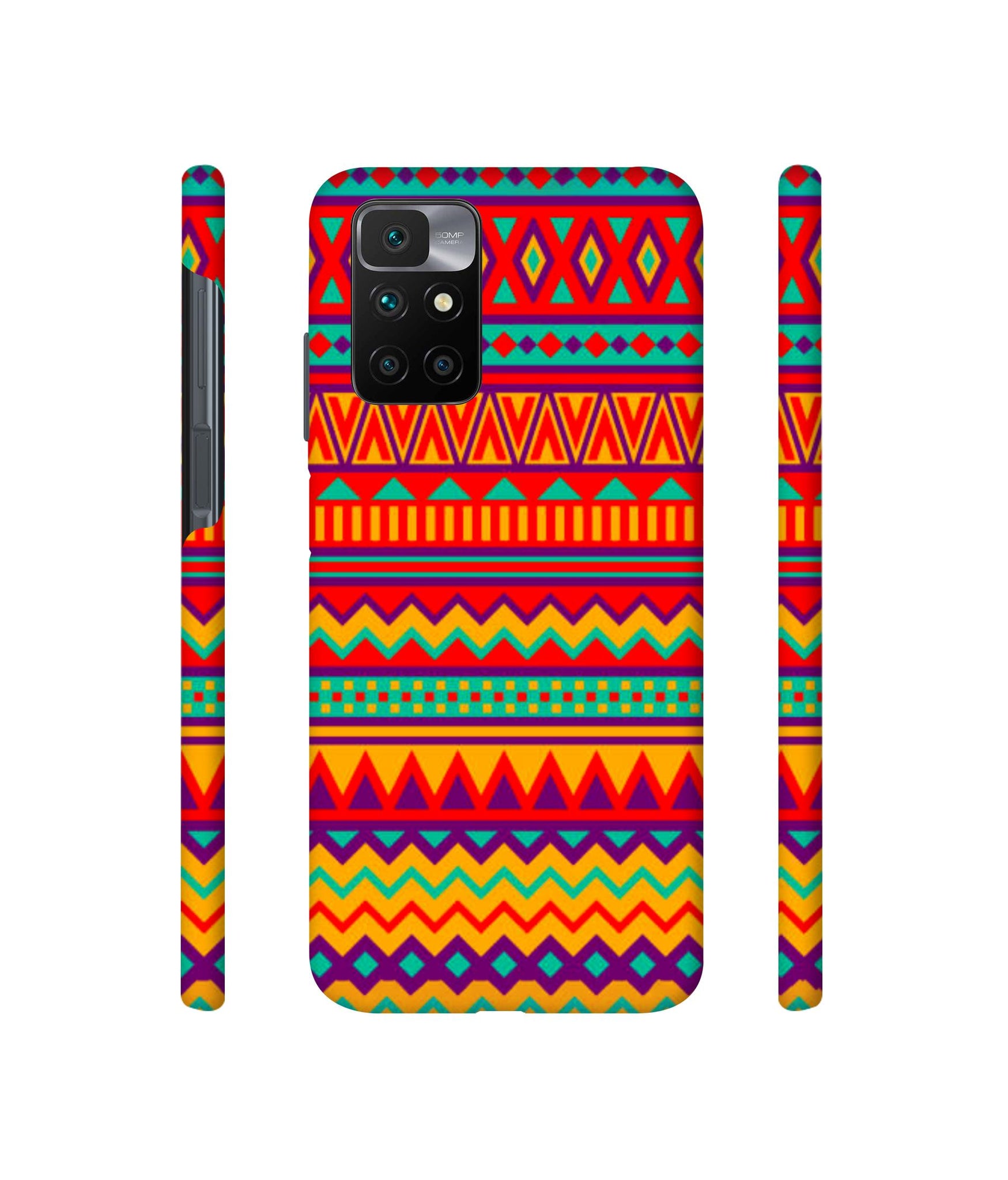 Multicolor Rangoli Art Designer Hard Back Cover for Mi Redmi 10 Prime