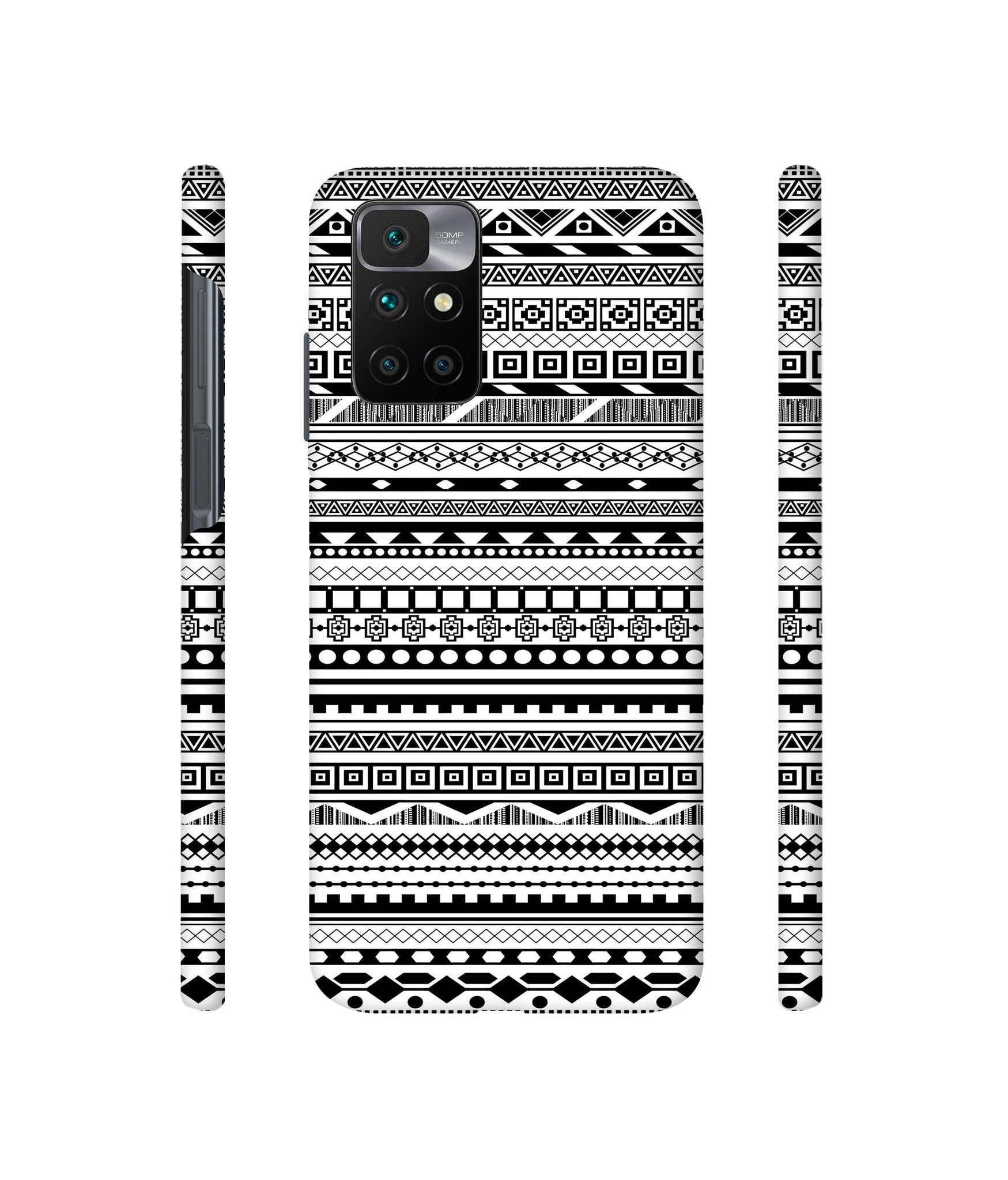 Black & White Patterns Designer Hard Back Cover for Mi Redmi 10 Prime