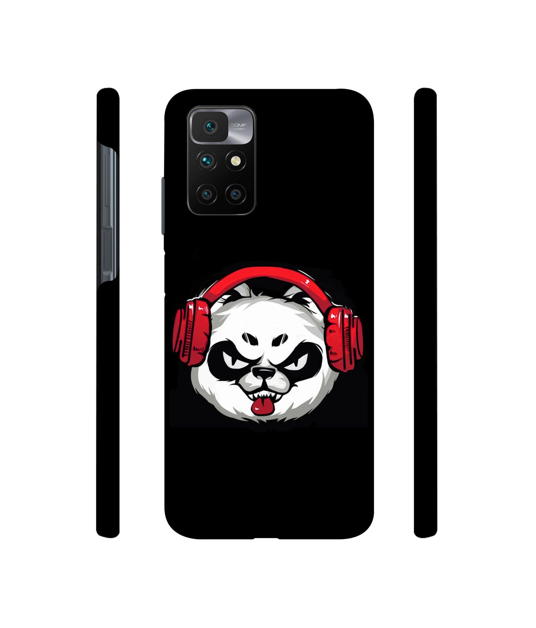Panda With Headphone Designer Hard Back Cover for Mi Redmi 10 Prime