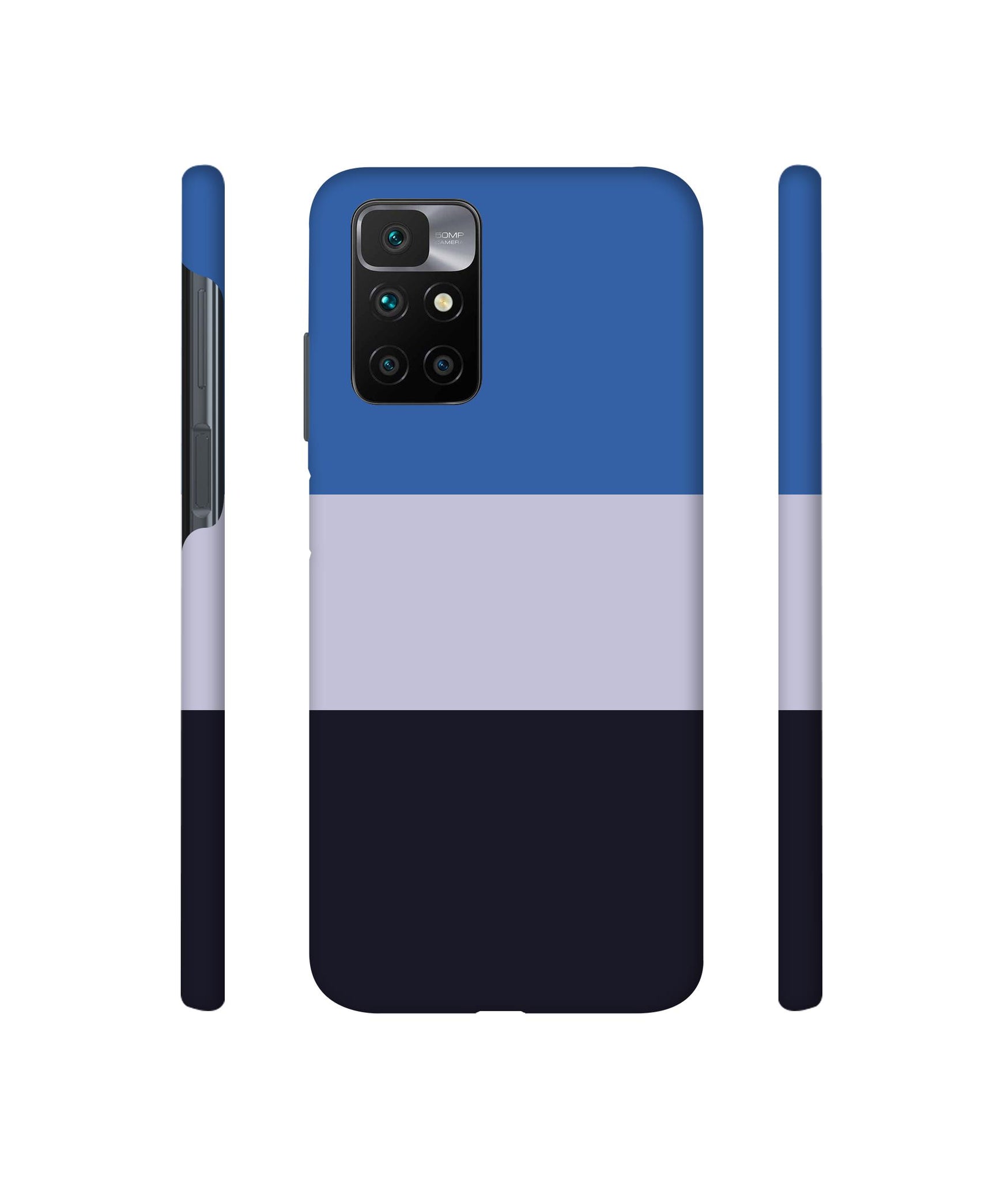 Three Colour Straps Designer Hard Back Cover for Mi Redmi 10 Prime