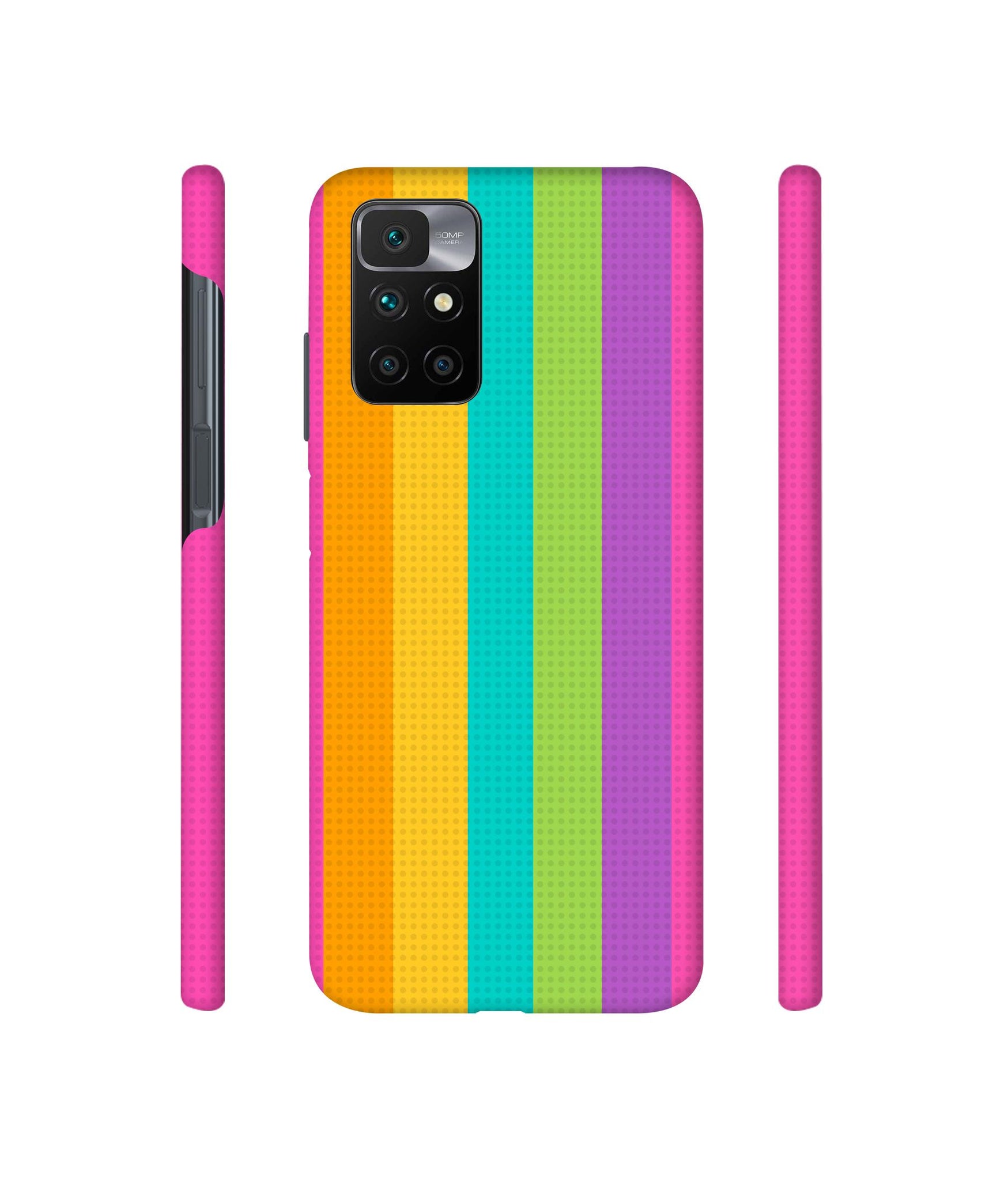 Random Colour Line Designer Hard Back Cover for Mi Redmi 10 Prime