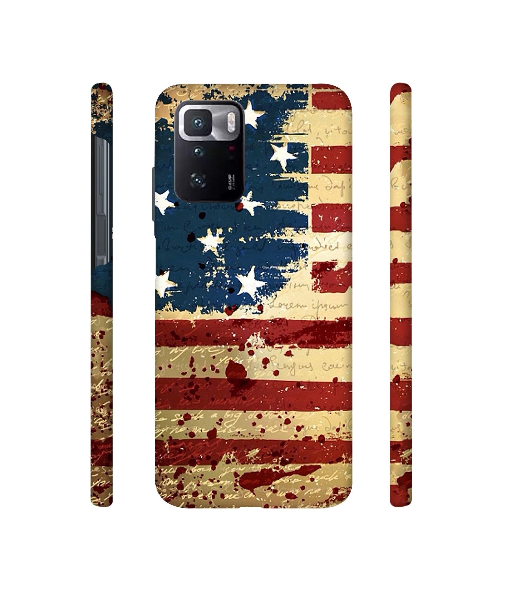 Colorful USA Flag Designer Hard Back Cover for Mi Poco X3 GT