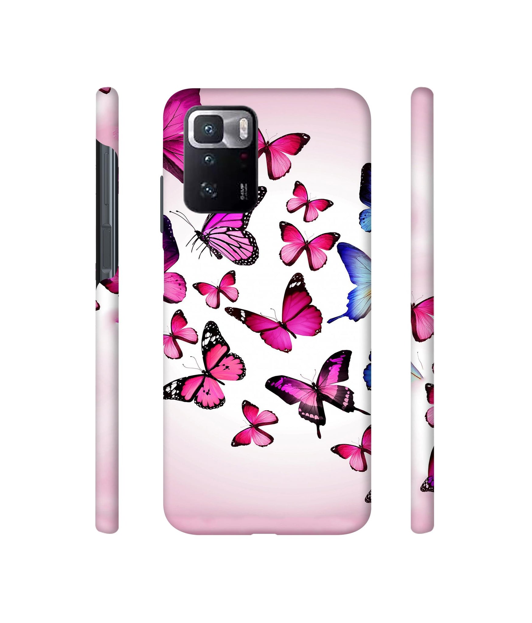 Flying Colorful Butterfly Designer Hard Back Cover for Mi Poco X3 GT