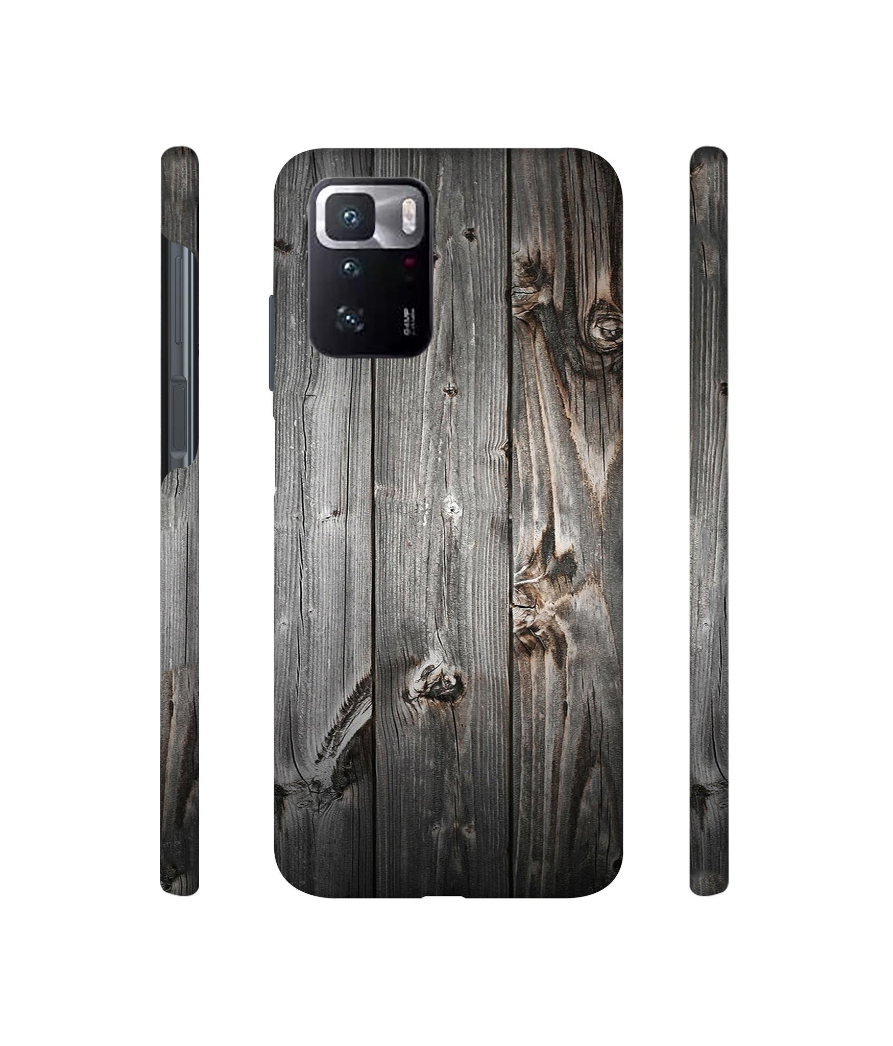 Grey Wooden Texture Designer Hard Back Cover for Mi Poco X3 GT