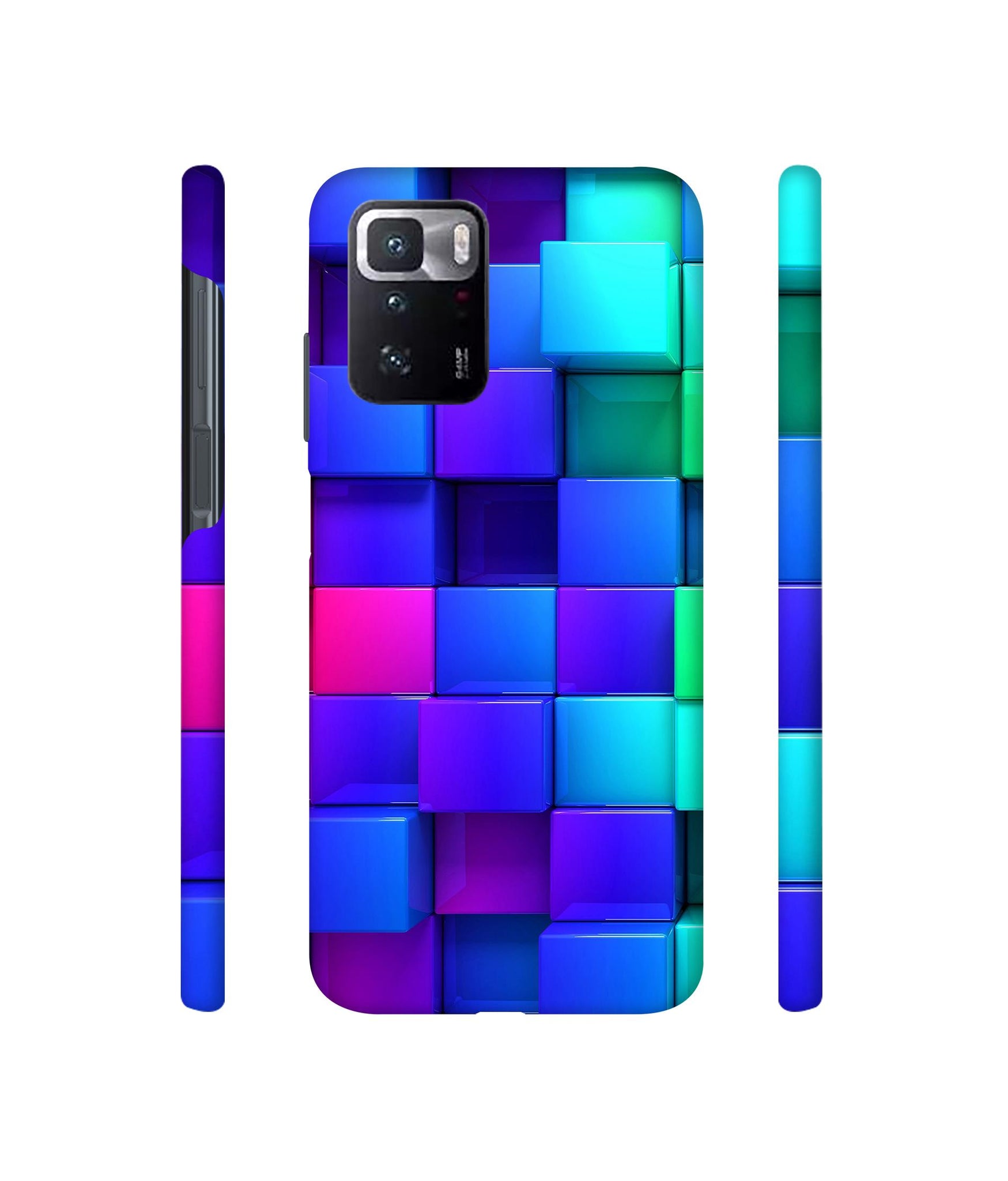 Blocks Rainbow 3D Graphics Designer Hard Back Cover for Mi Poco X3 GT