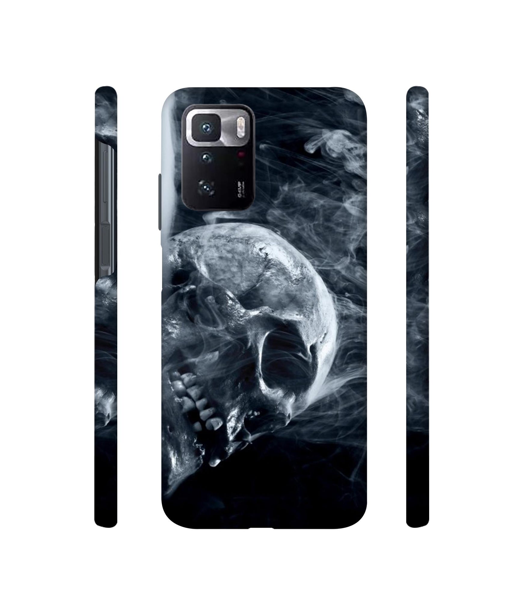 Skull Smoke Blue Scary Death Designer Hard Back Cover for Mi Poco X3 GT