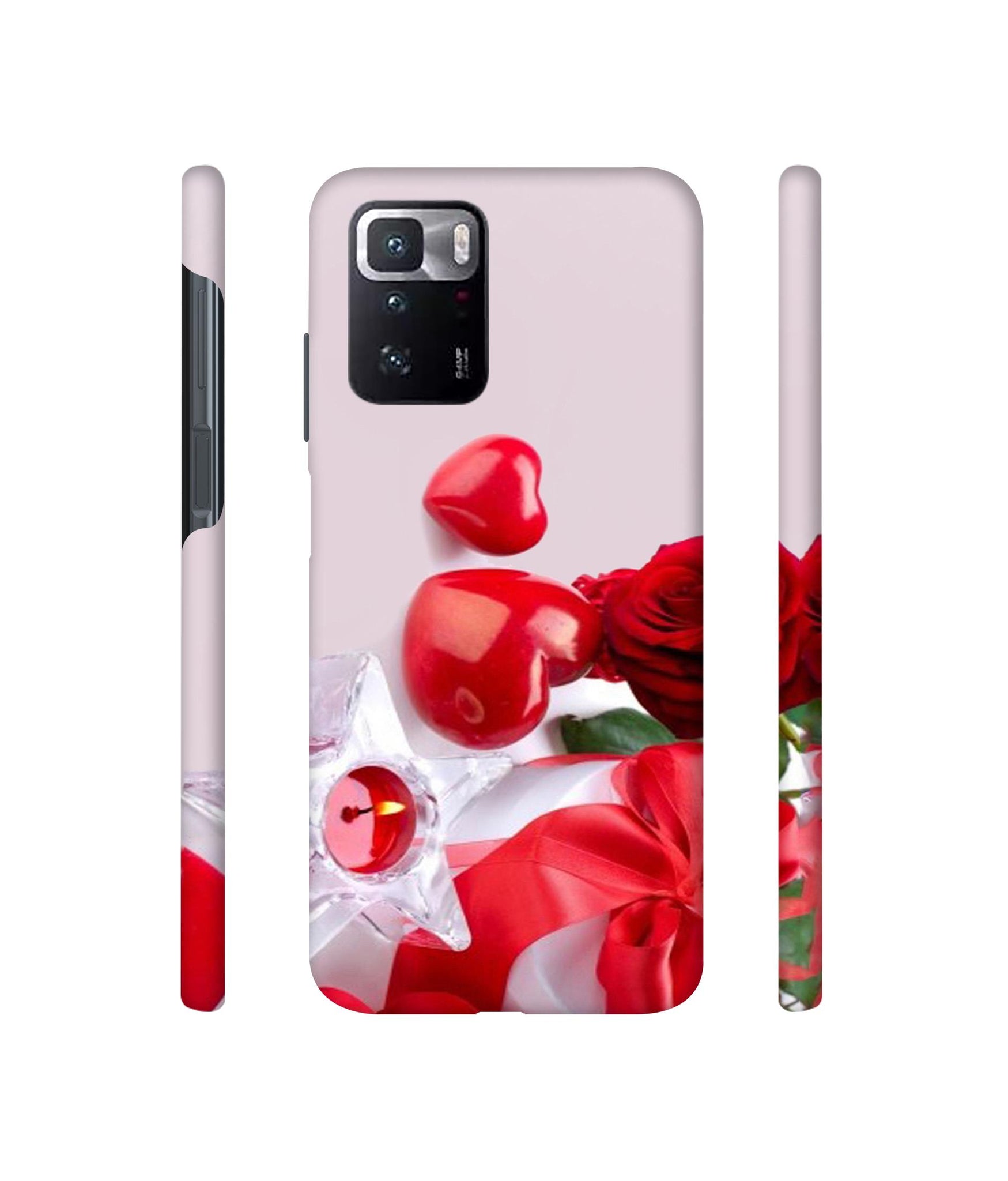 Red Rose Heart Valentines Couple Designer Hard Back Cover for Mi Poco X3 GT