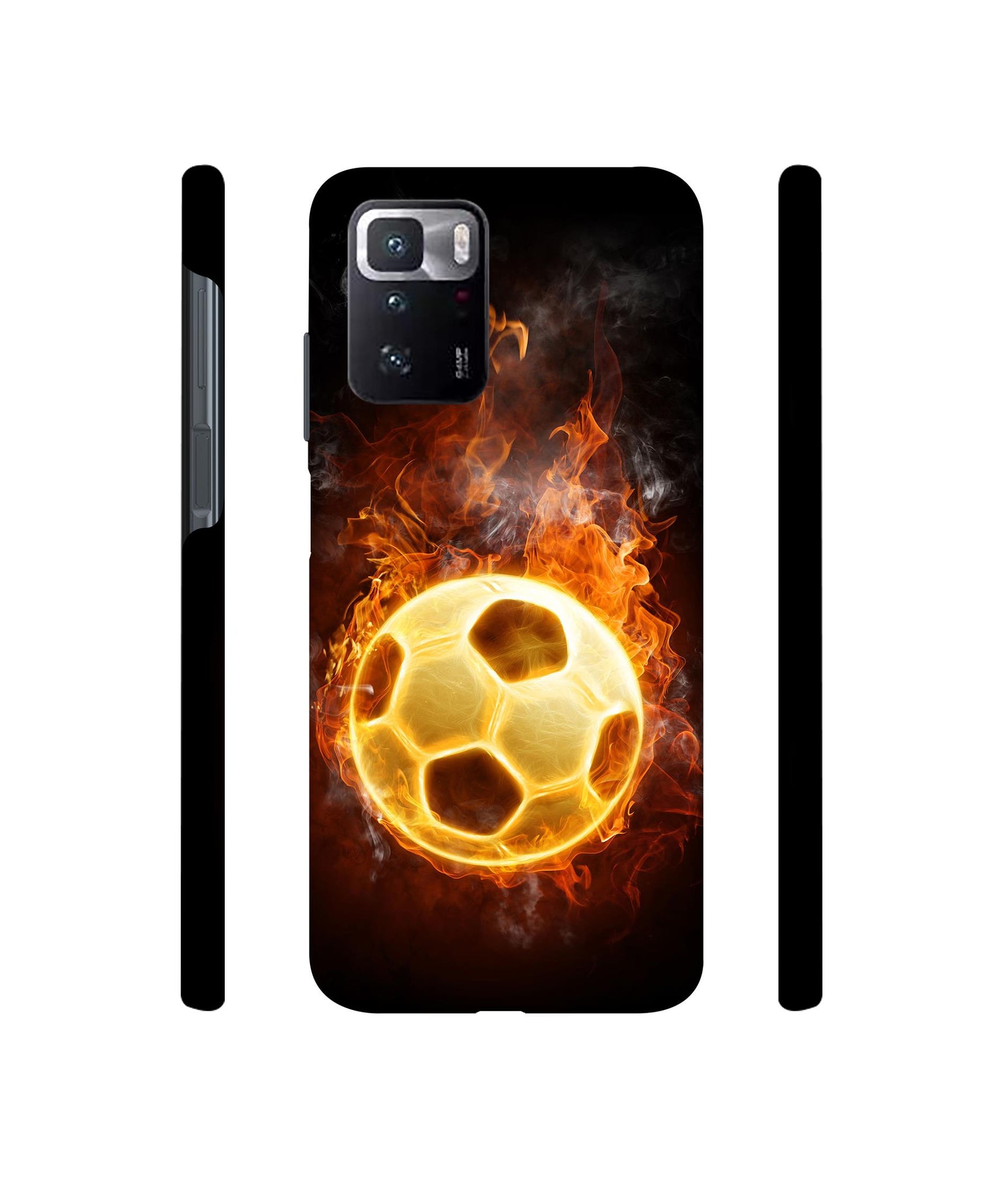 Football & Fire Designer Hard Back Cover for Mi Poco X3 GT