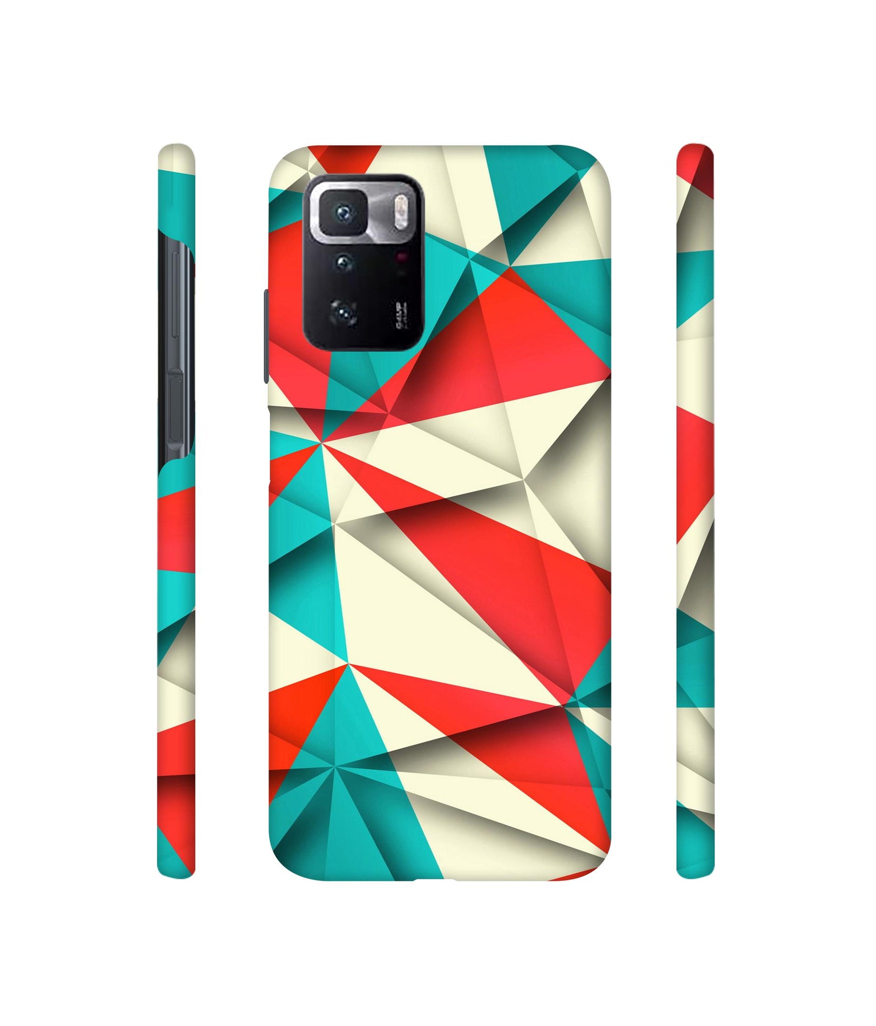 Red Blue White Pattern Designer Hard Back Cover for Mi Poco X3 GT