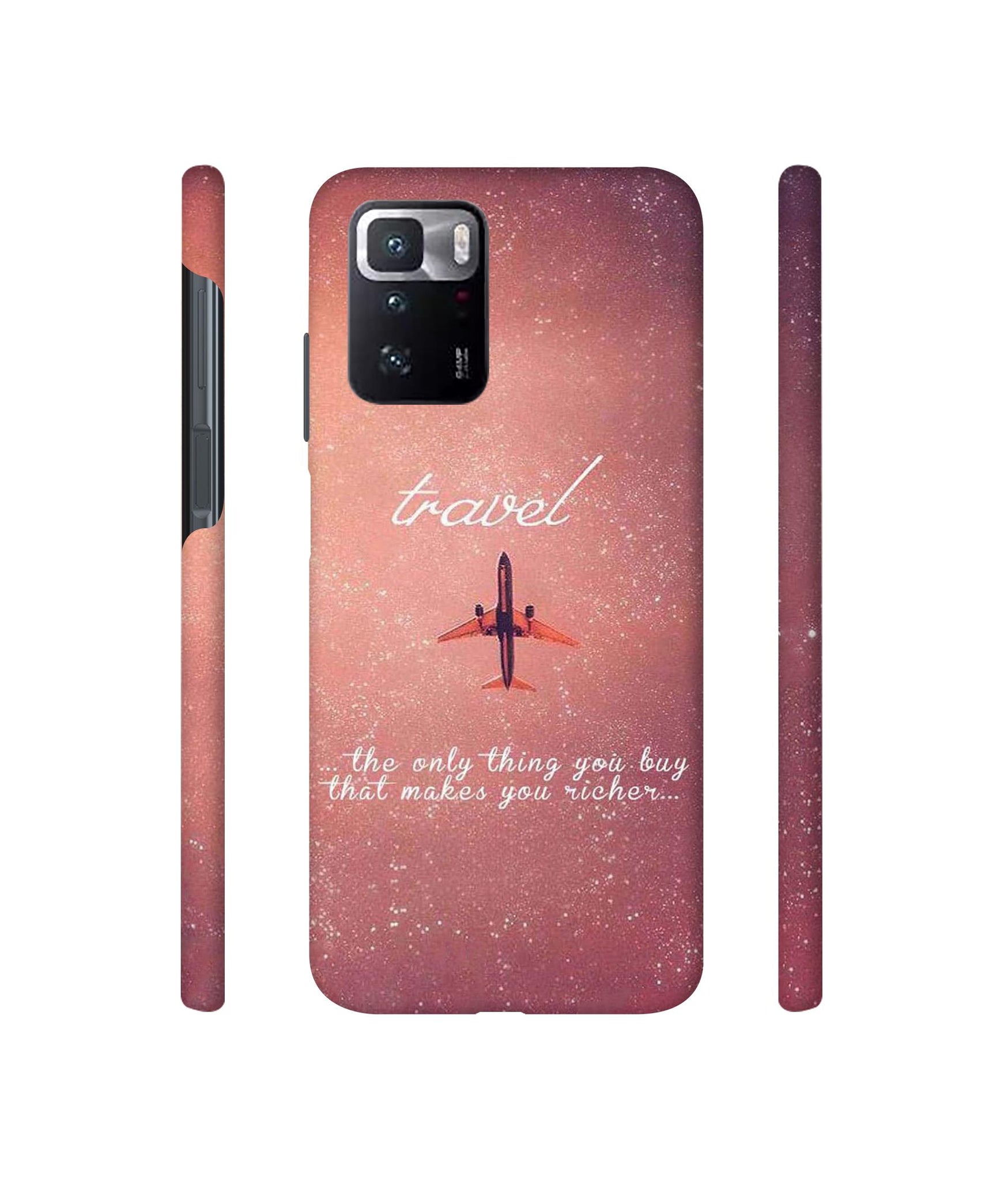 Travel with Plane Designer Hard Back Cover for Mi Poco X3 GT