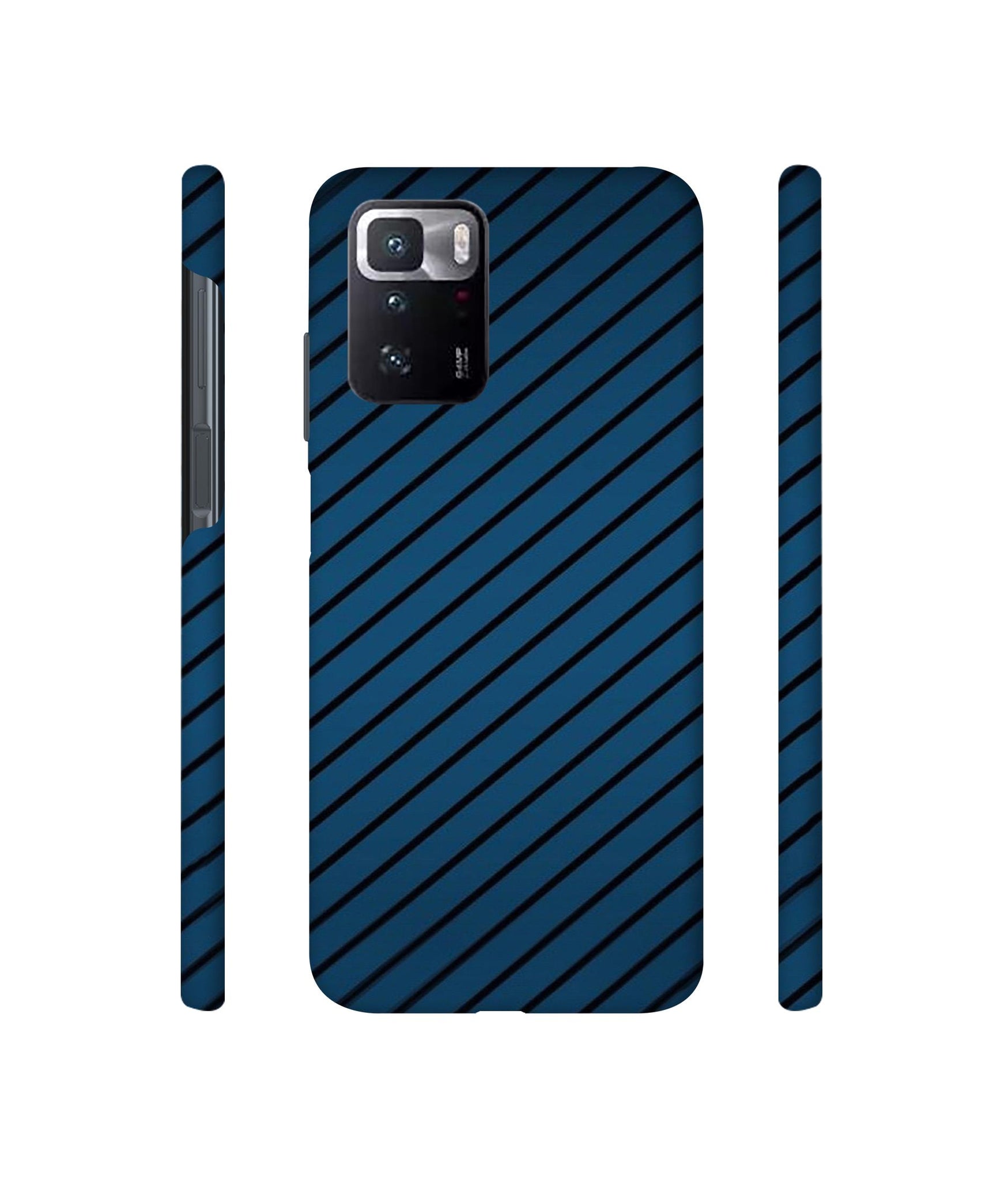Blue Stripes Designer Hard Back Cover for Mi Poco X3 GT