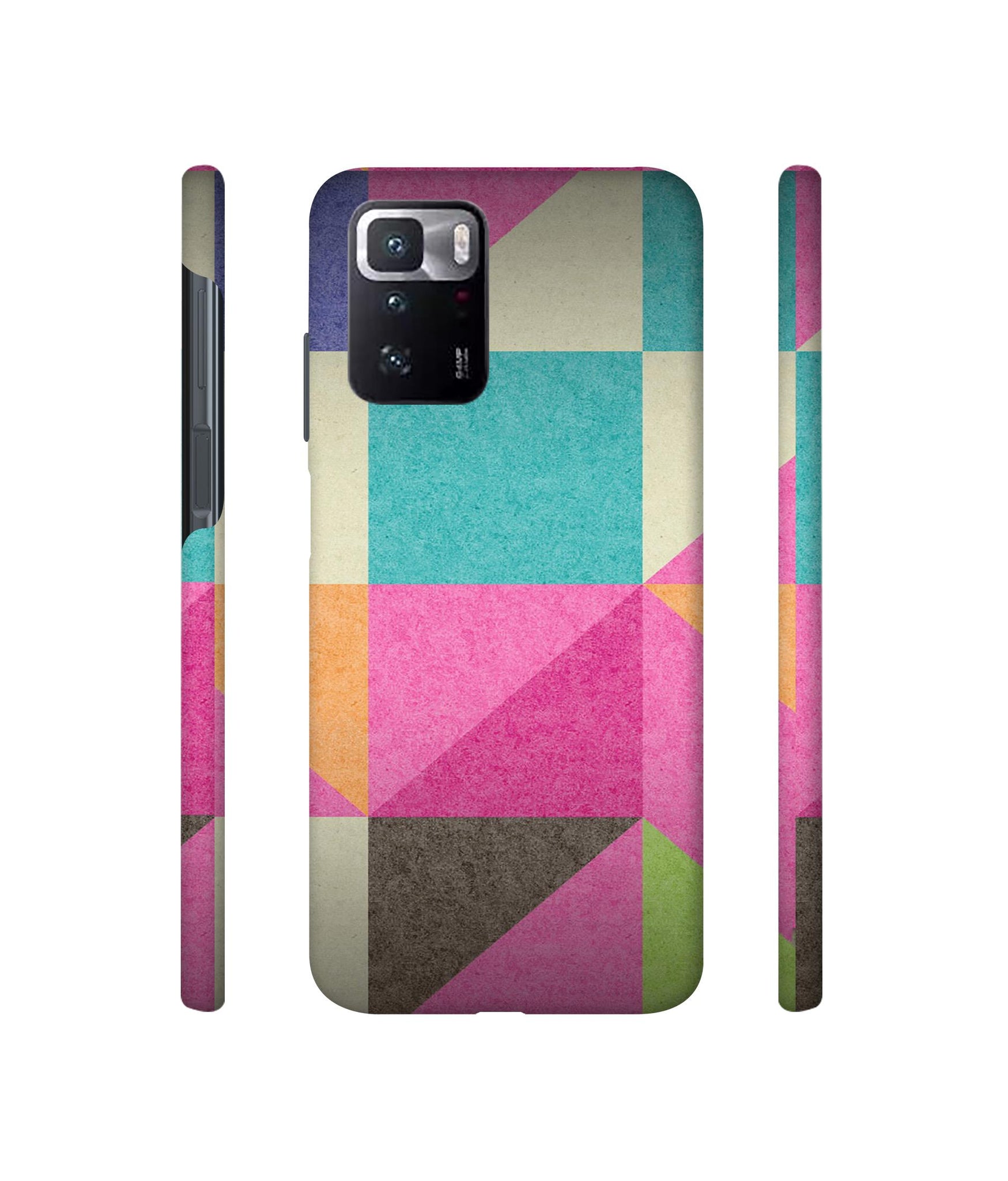 Pink Cyan Designer Hard Back Cover for Mi Poco X3 GT