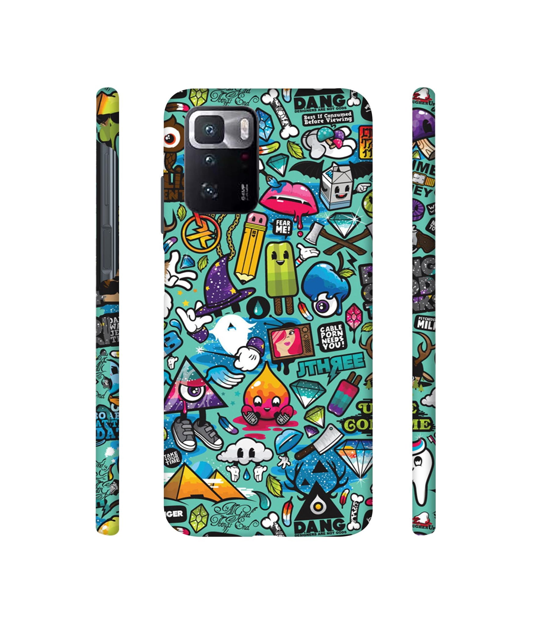 Crazy Designer Hard Back Cover for Mi Poco X3 GT