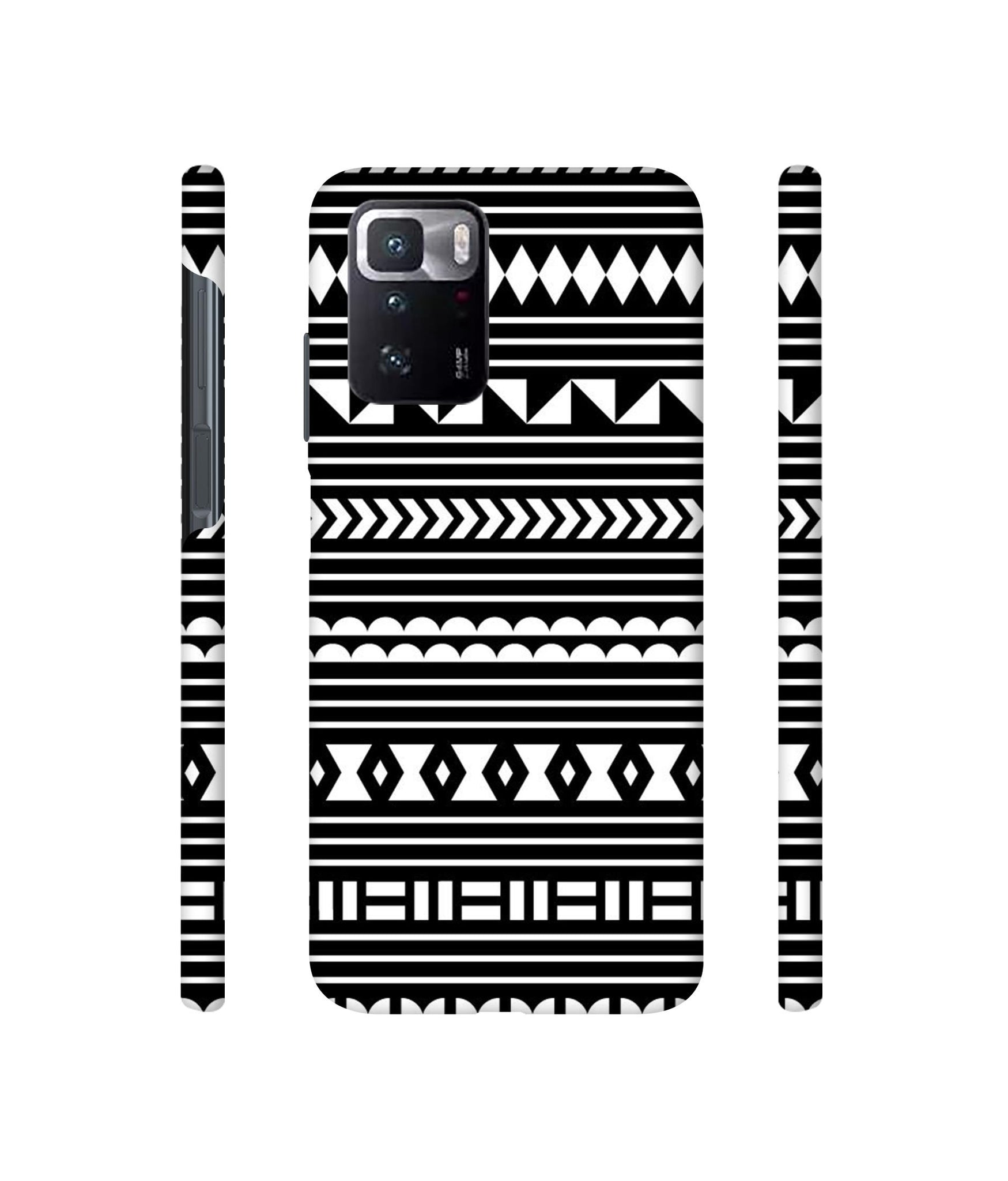 Black Pattern Designer Hard Back Cover for Mi Poco X3 GT
