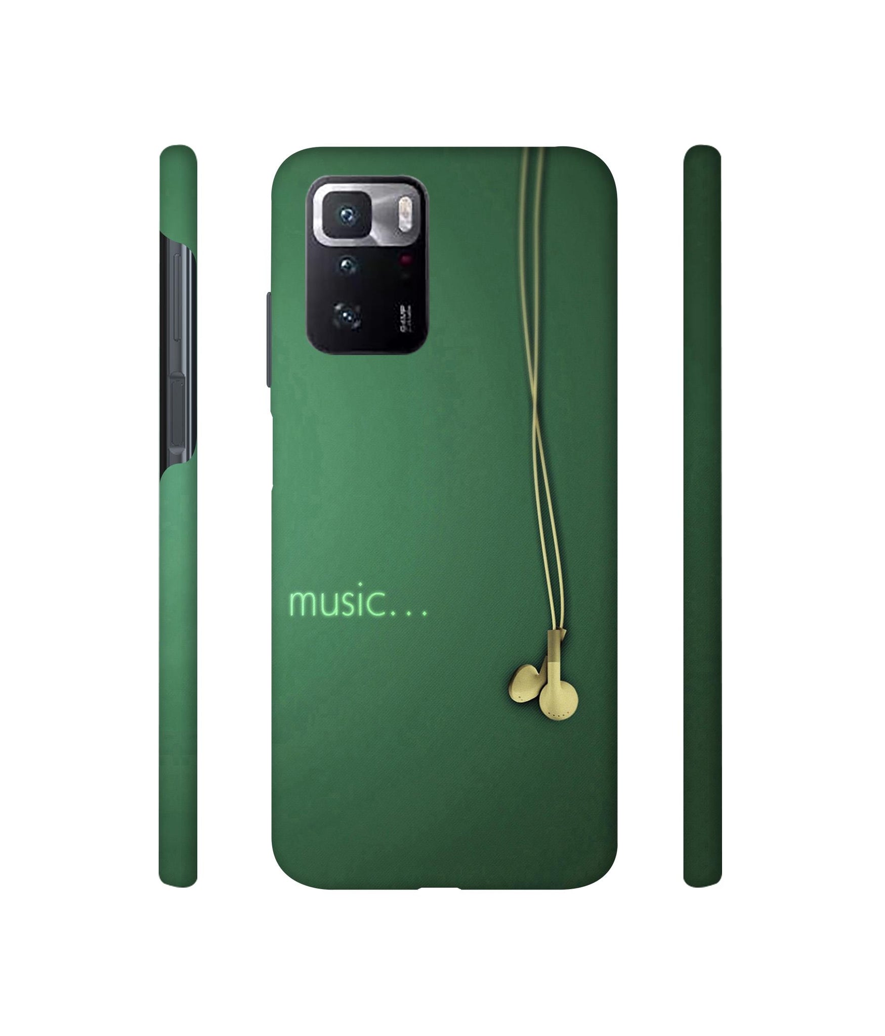 Headphone Music Designer Hard Back Cover for Mi Poco X3 GT