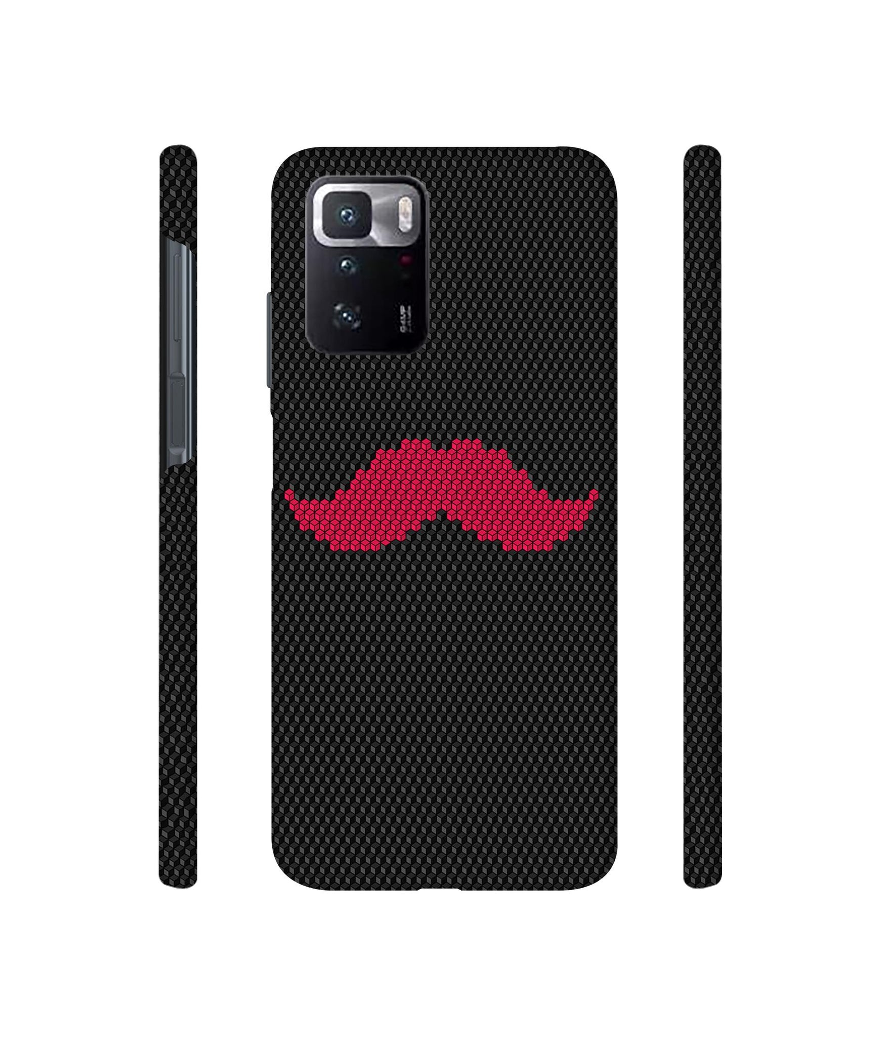 Pink Mustache Pattern Designer Hard Back Cover for Mi Poco X3 GT