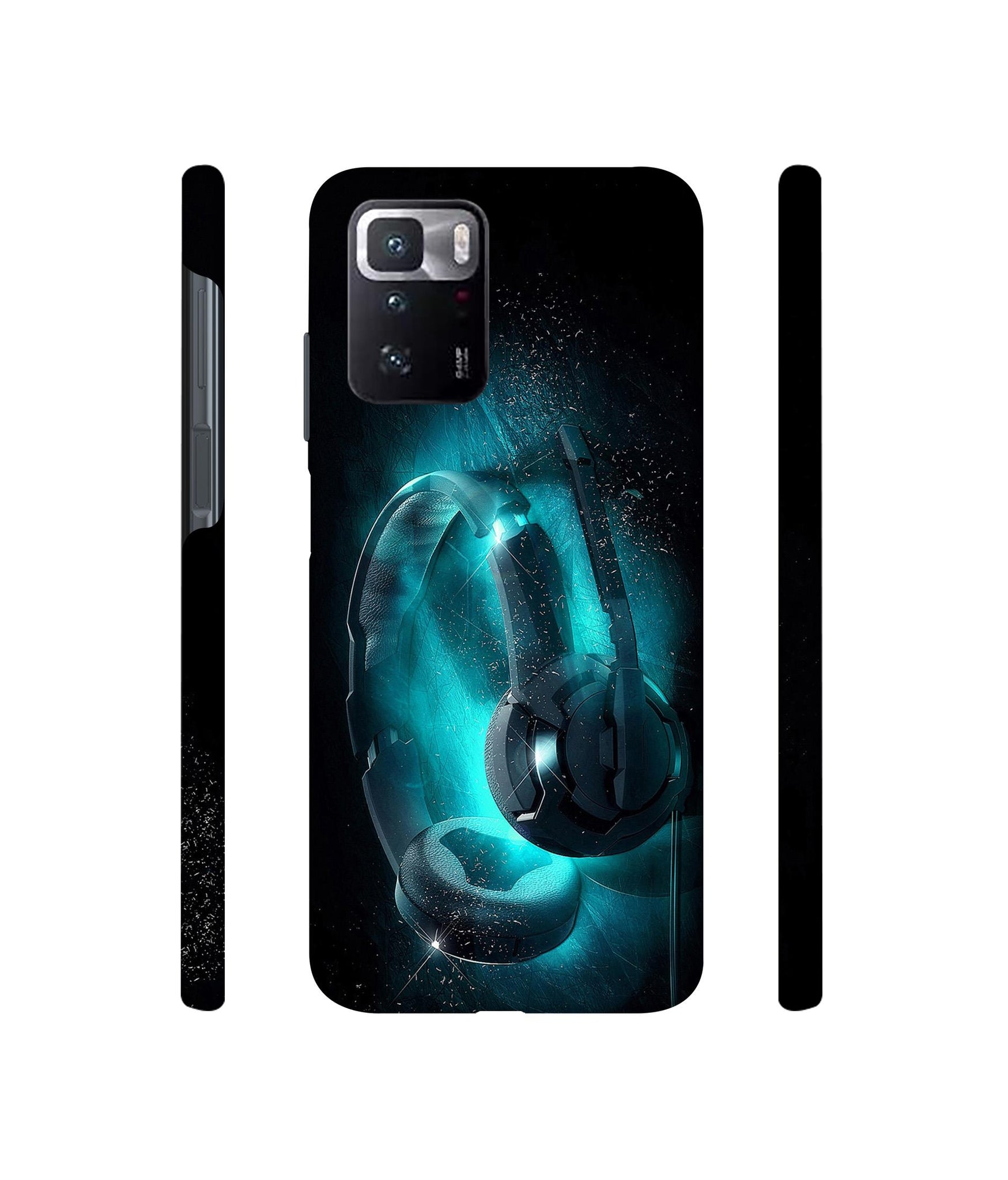 Cool Headphone Designer Hard Back Cover for Mi Poco X3 GT
