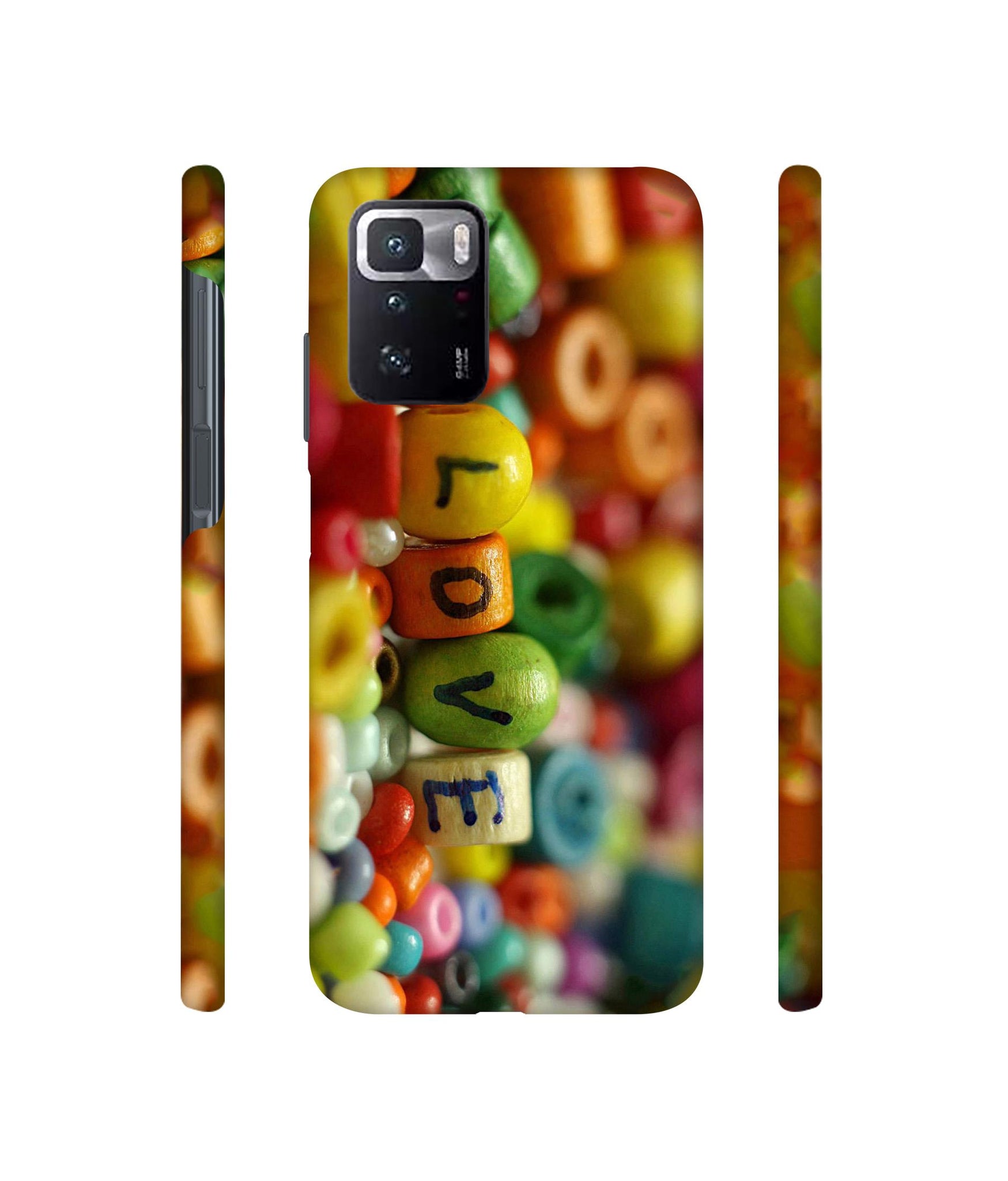 Colorful Love Designer Hard Back Cover for Mi Poco X3 GT