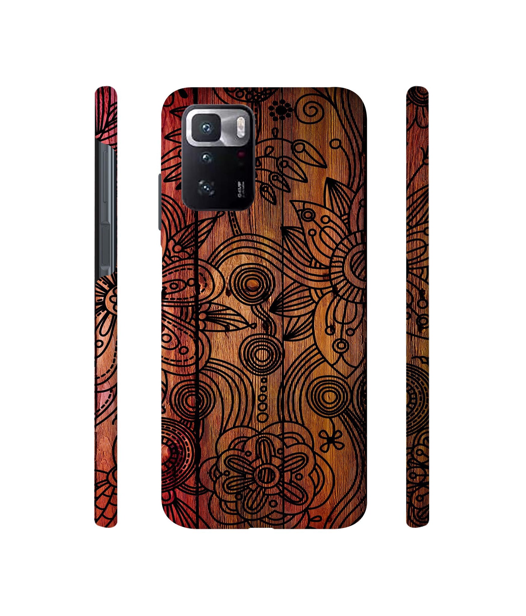 Dark Wooden Background Designer Hard Back Cover for Mi Poco X3 GT