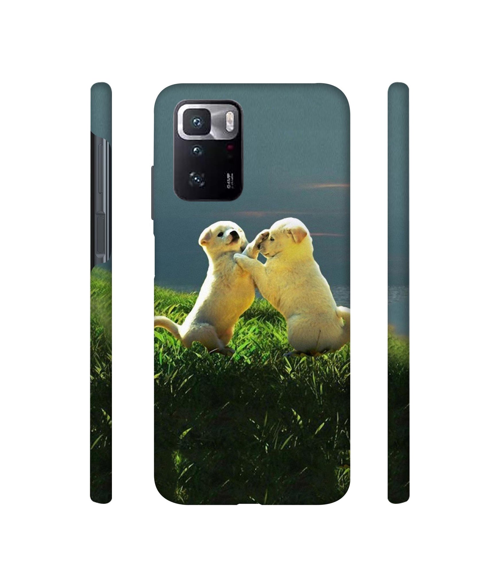 Puppy Couple Sunset Designer Hard Back Cover for Mi Poco X3 GT