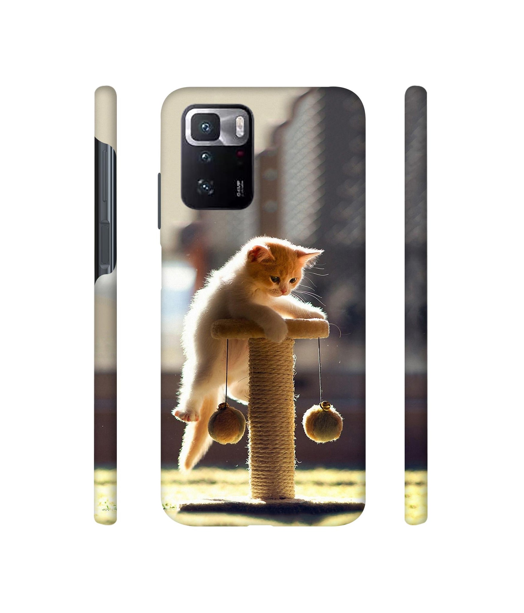 Cat Climbing Designer Hard Back Cover for Mi Poco X3 GT