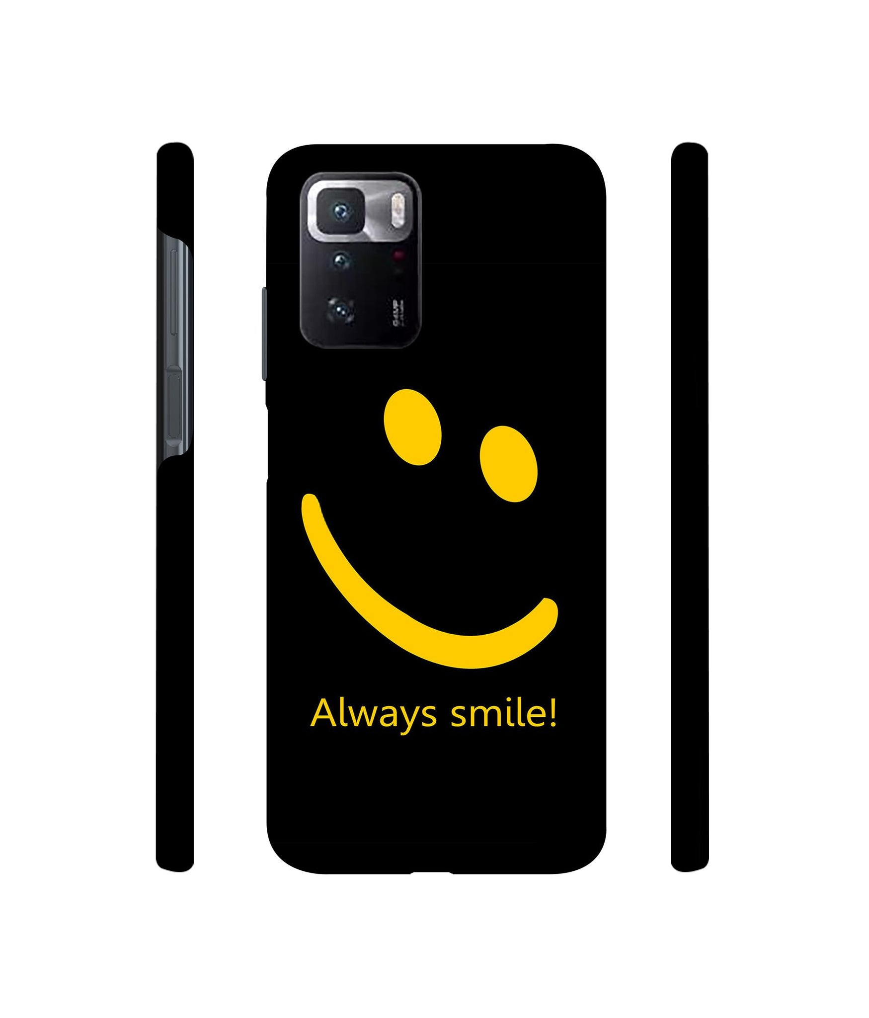 Always Smile Quote Designer Hard Back Cover for Mi Poco X3 GT