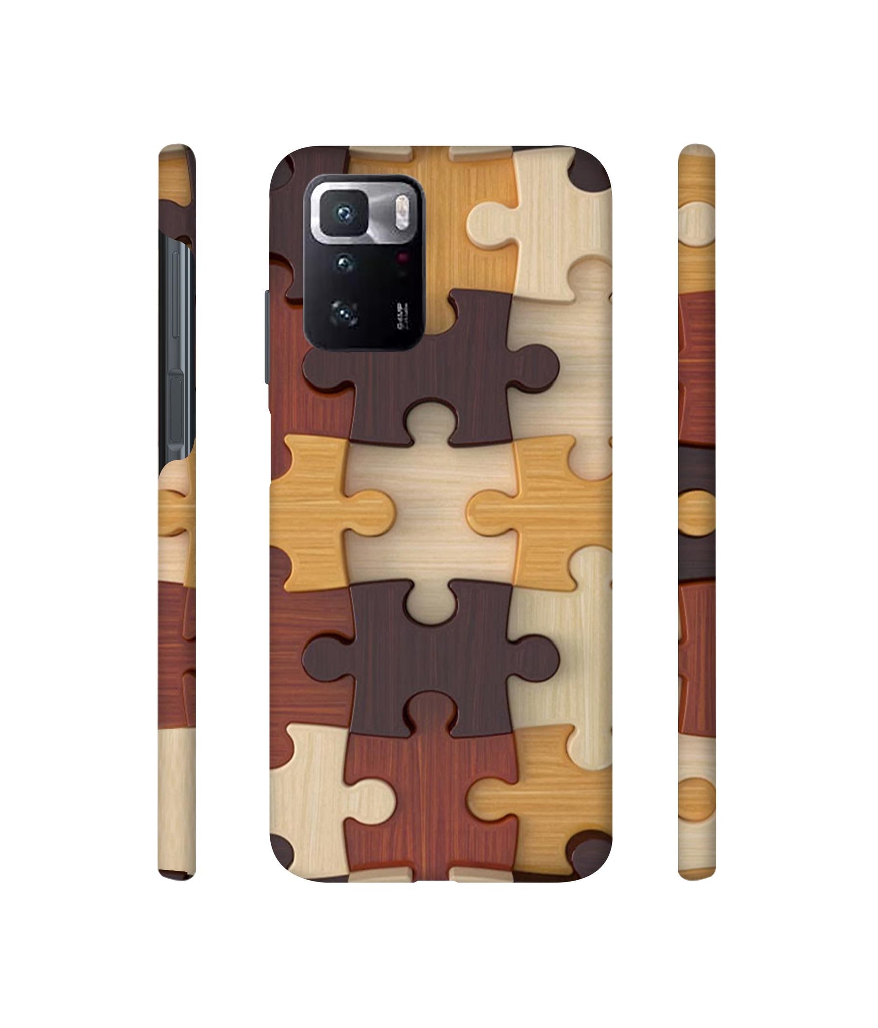 Puzzle Pattern Designer Hard Back Cover for Mi Poco X3 GT