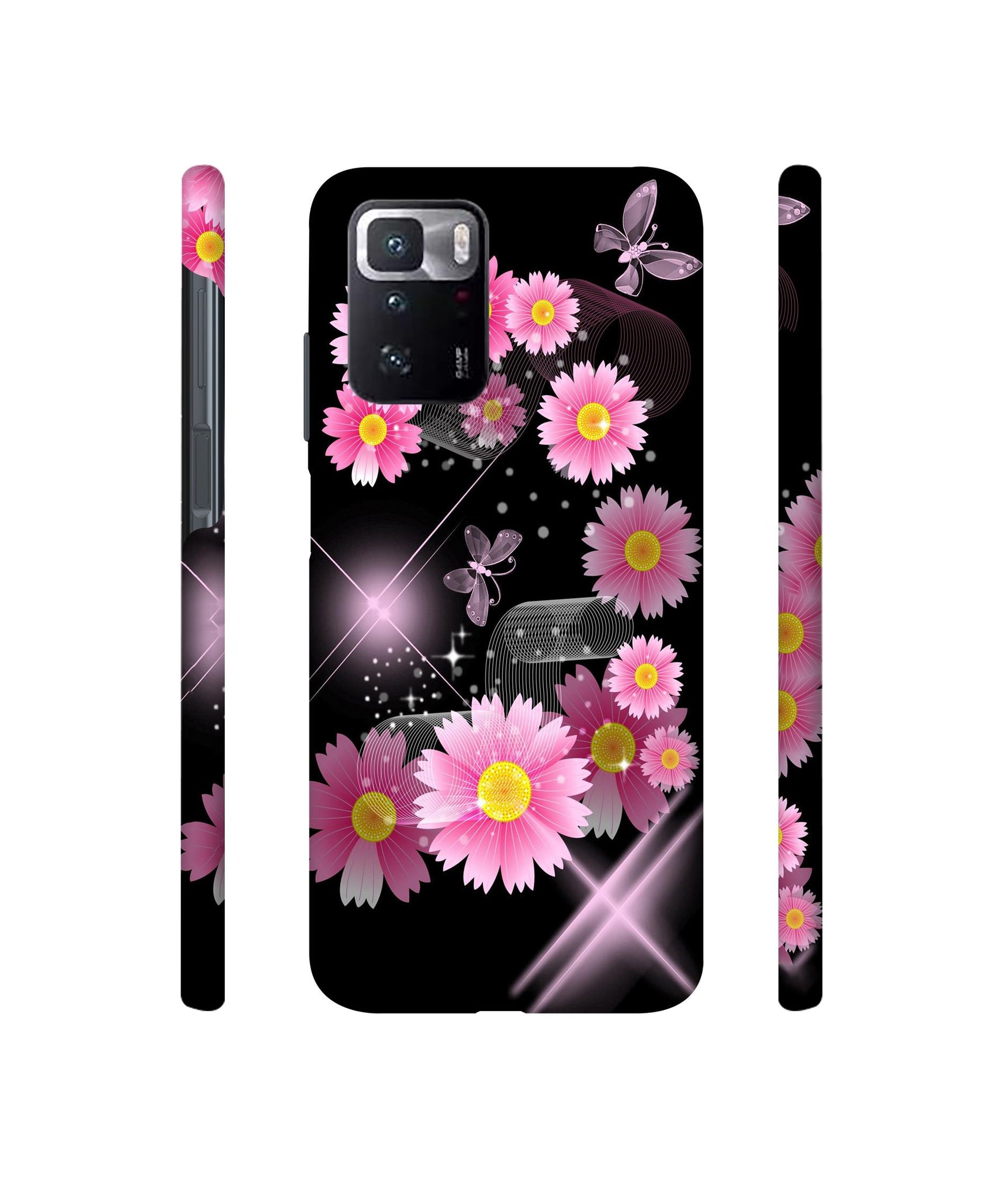 Pink Flower Designer Hard Back Cover for Mi Poco X3 GT