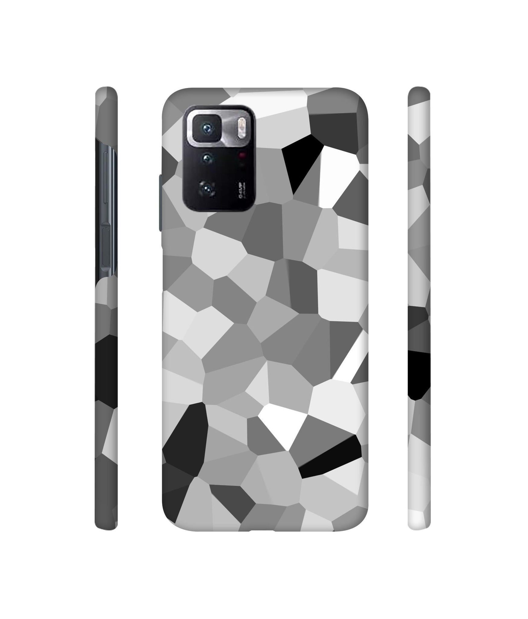Black & White Mathematical Shape Designer Hard Back Cover for Mi Poco X3 GT
