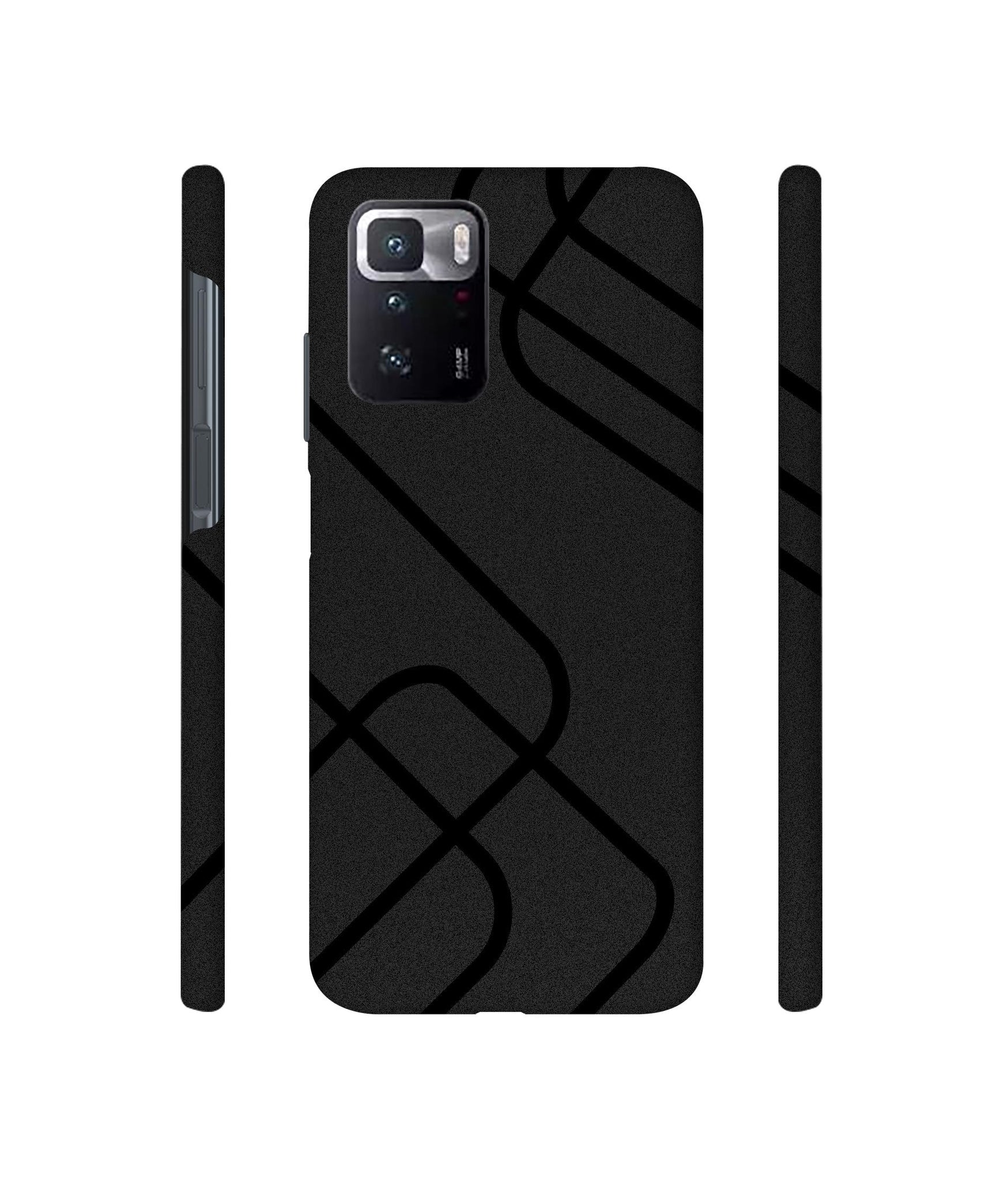 Zig-Zag Black Line Designer Hard Back Cover for Mi Poco X3 GT