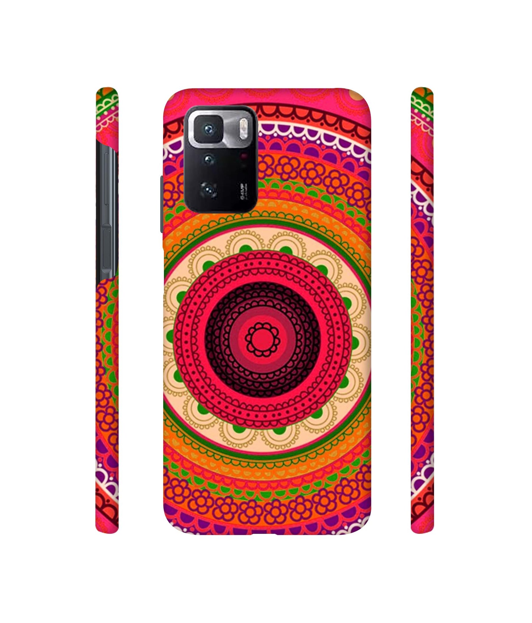 Round Rangoli Designer Hard Back Cover for Mi Poco X3 GT