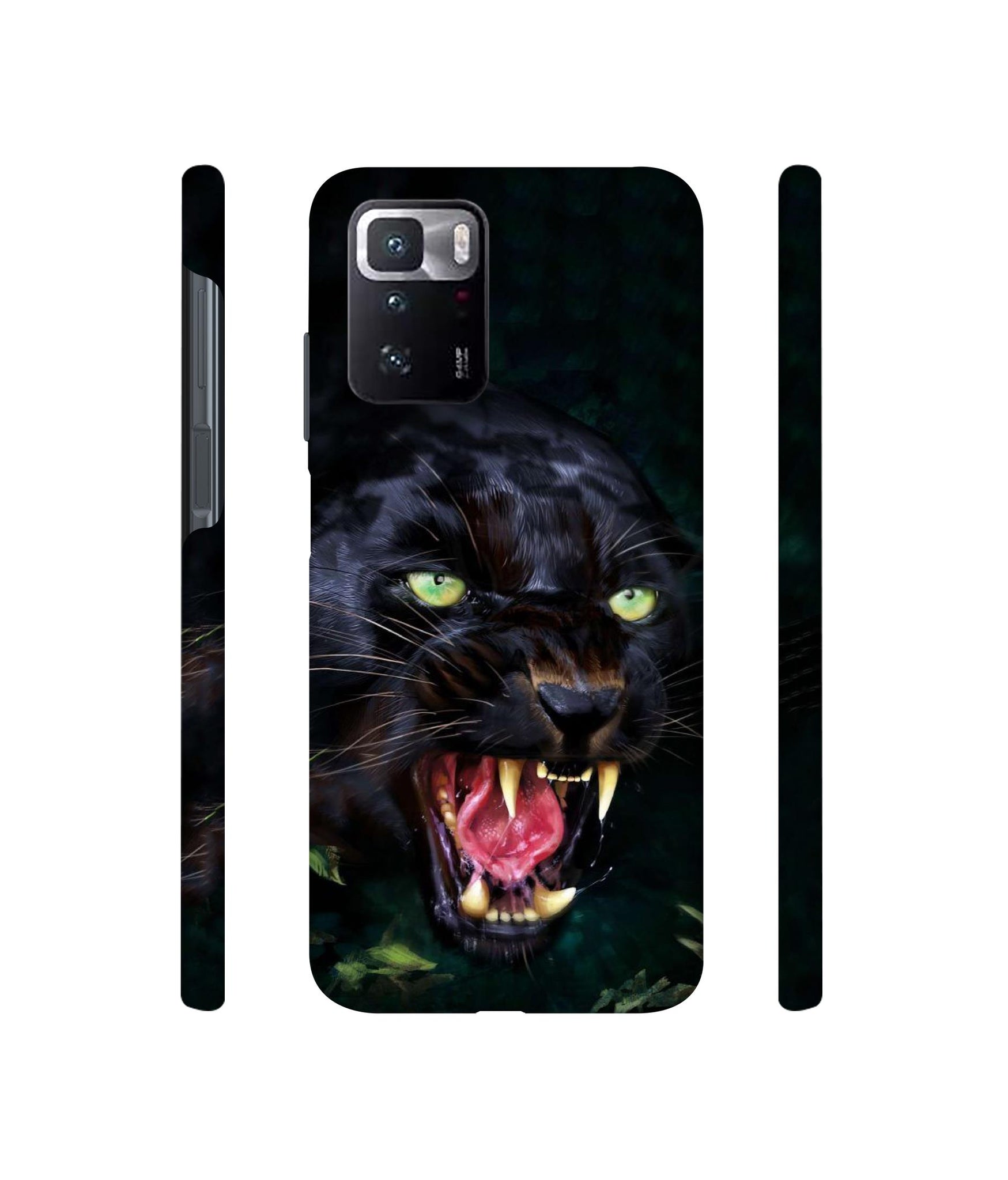 Angry Black Tiger Face Designer Hard Back Cover for Mi Poco X3 GT
