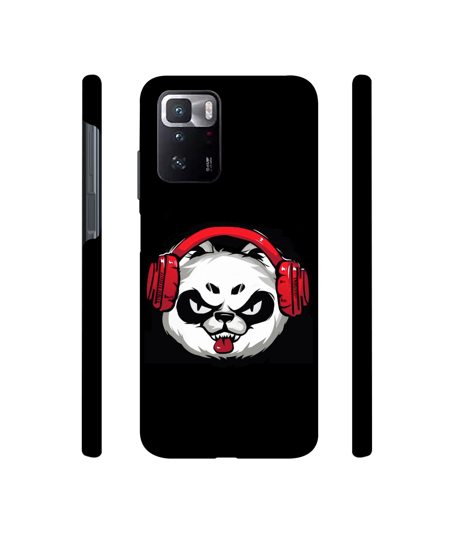 Panda With Headphone Designer Hard Back Cover for Mi Poco X3 GT