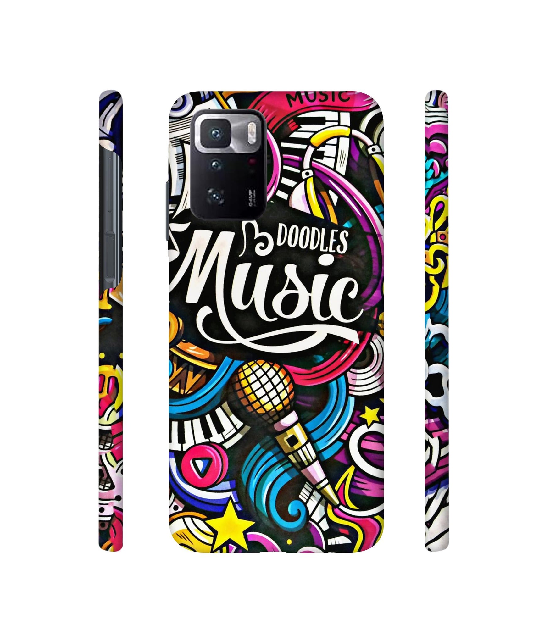 Doodles Music Designer Hard Back Cover for Mi Poco X3 GT