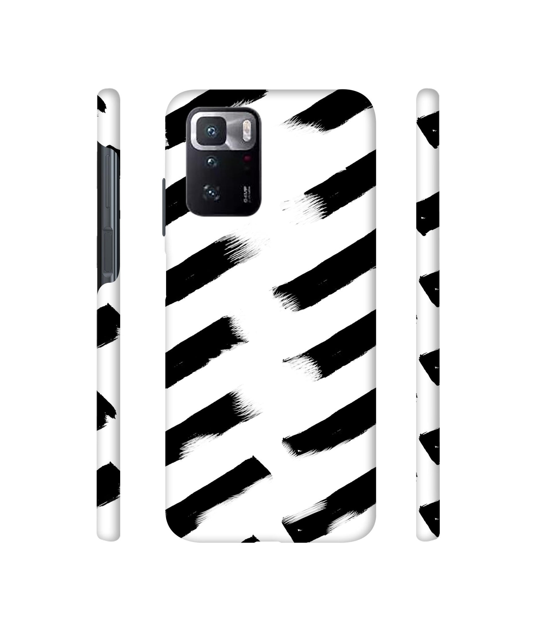 Black & White Rectangle Designer Hard Back Cover for Mi Poco X3 GT