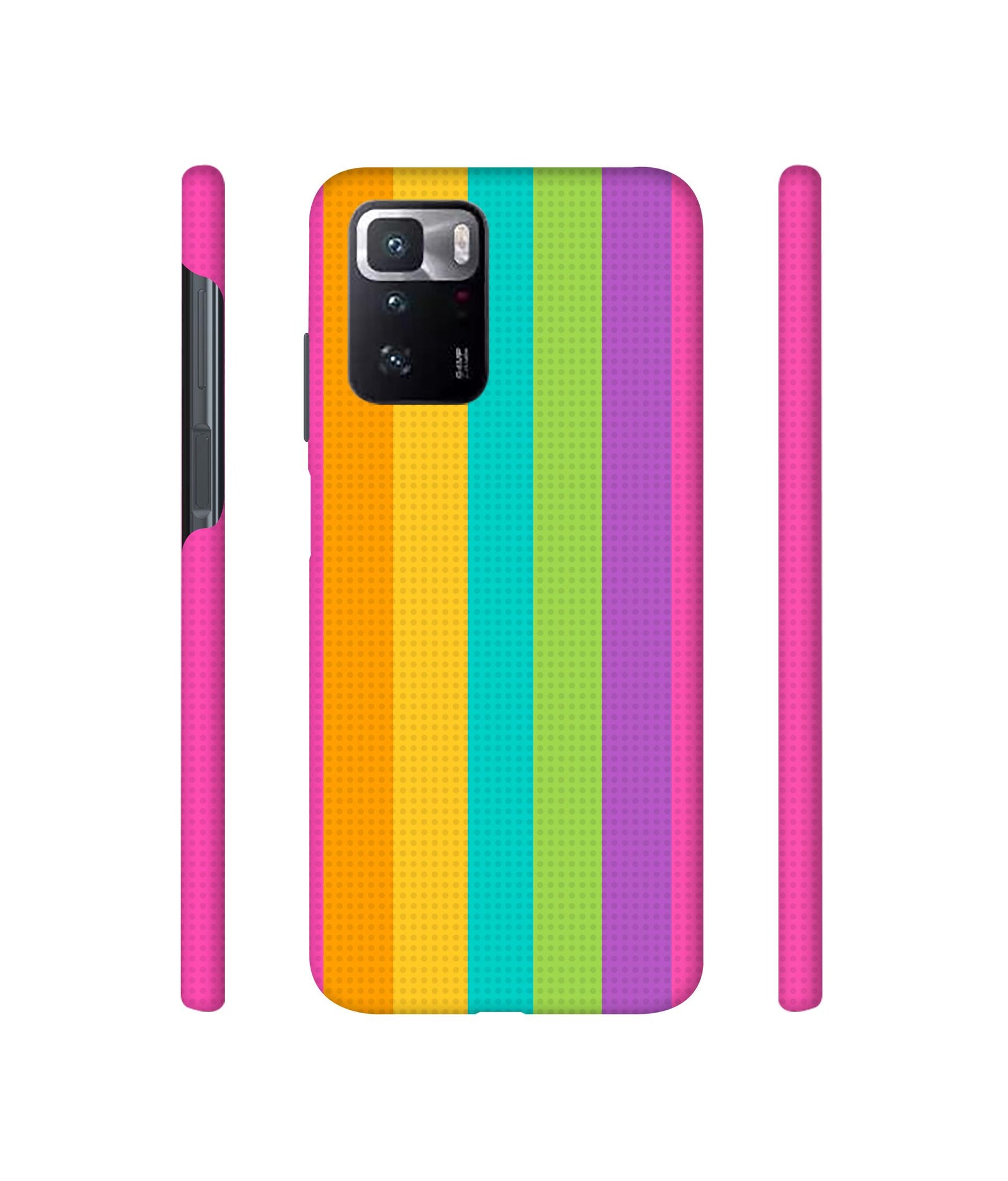 Random Colour Line Designer Hard Back Cover for Mi Poco X3 GT