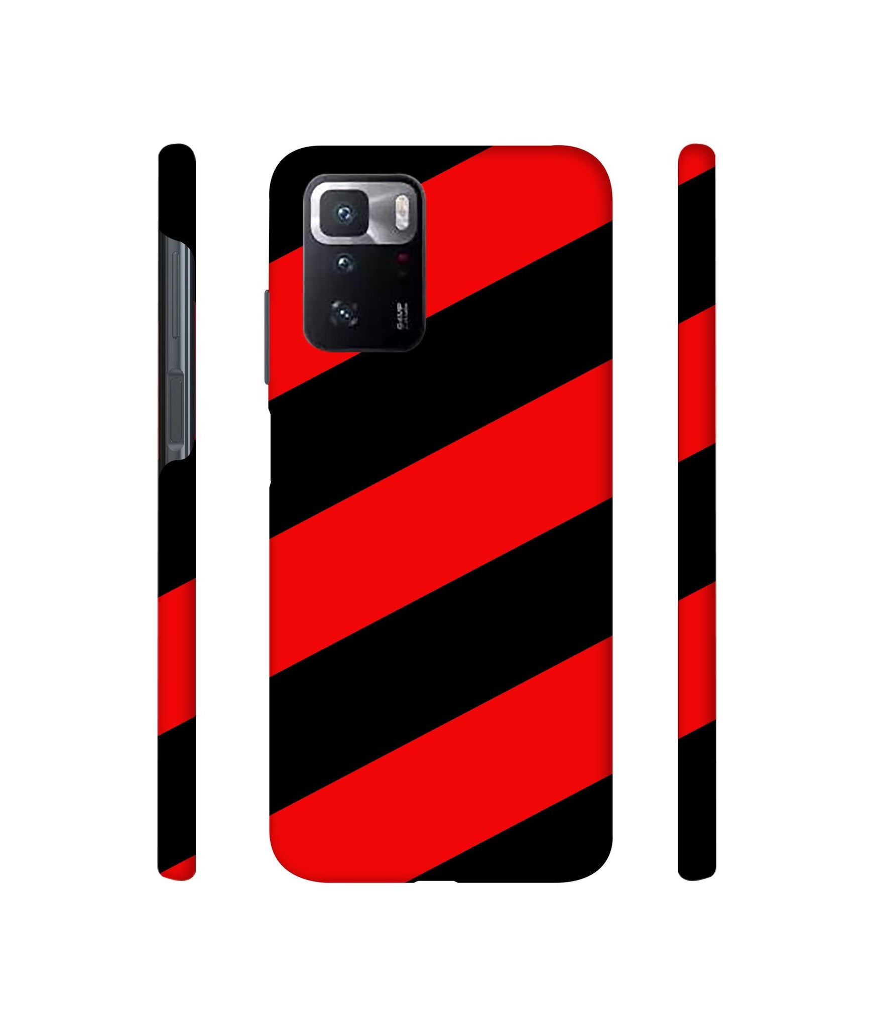 Red and Black Line Designer Hard Back Cover for Mi Poco X3 GT