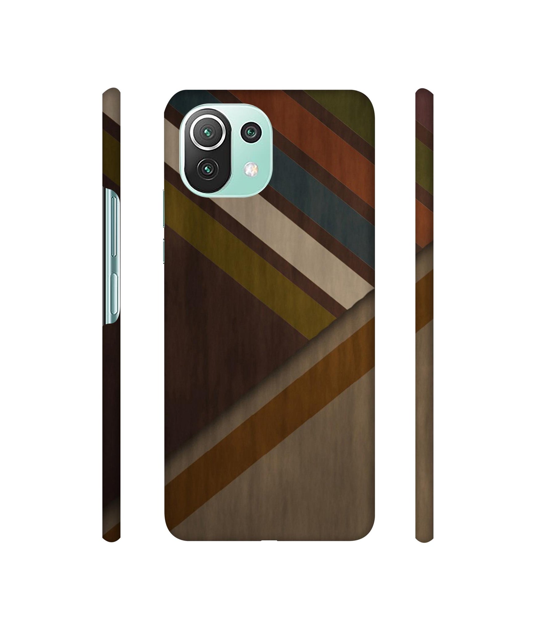 Colorful Wooden Pattern Designer Hard Back Cover for Mi 11 Lite 5G