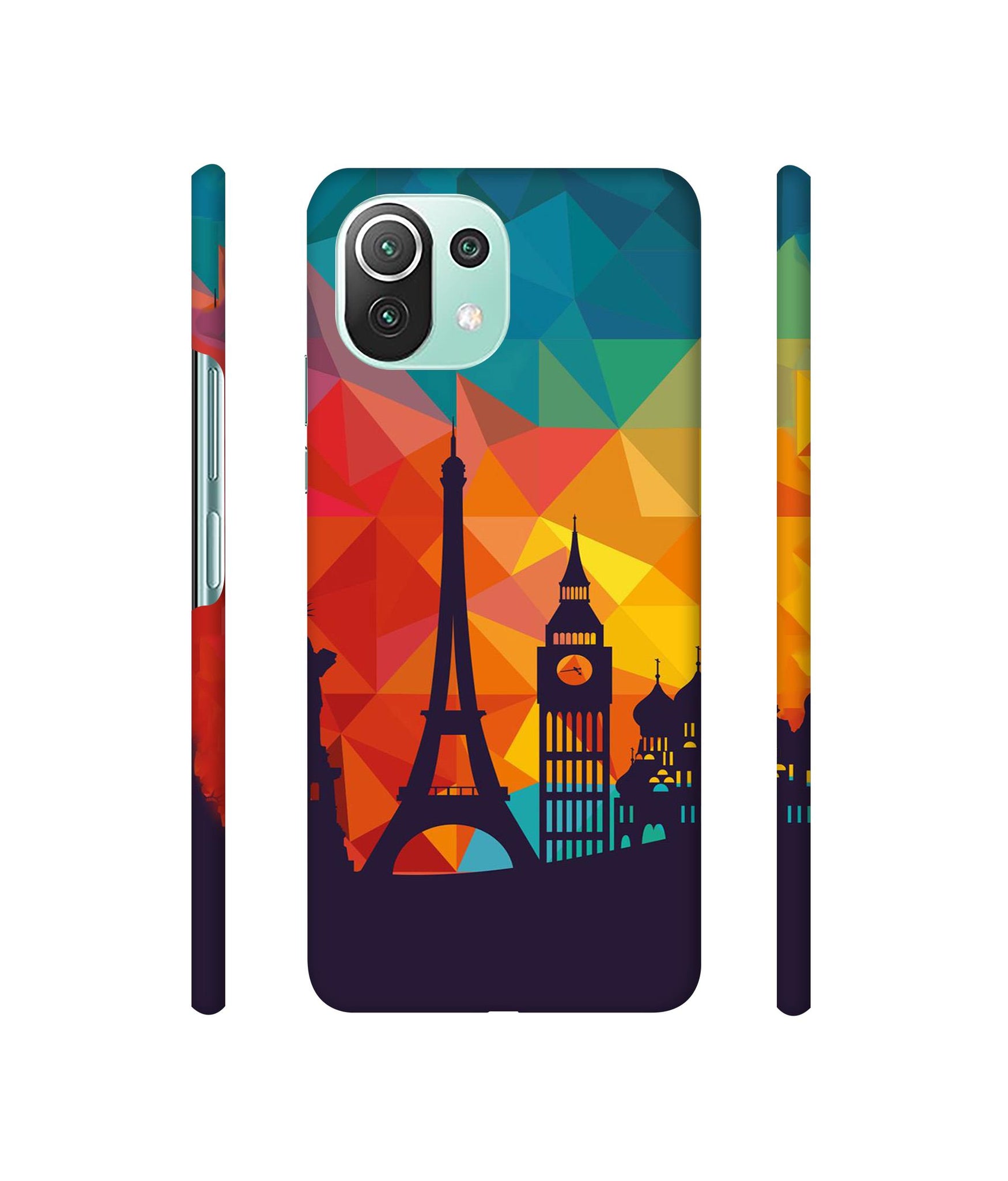 Colored Paris Designer Hard Back Cover for Mi 11 Lite 5G