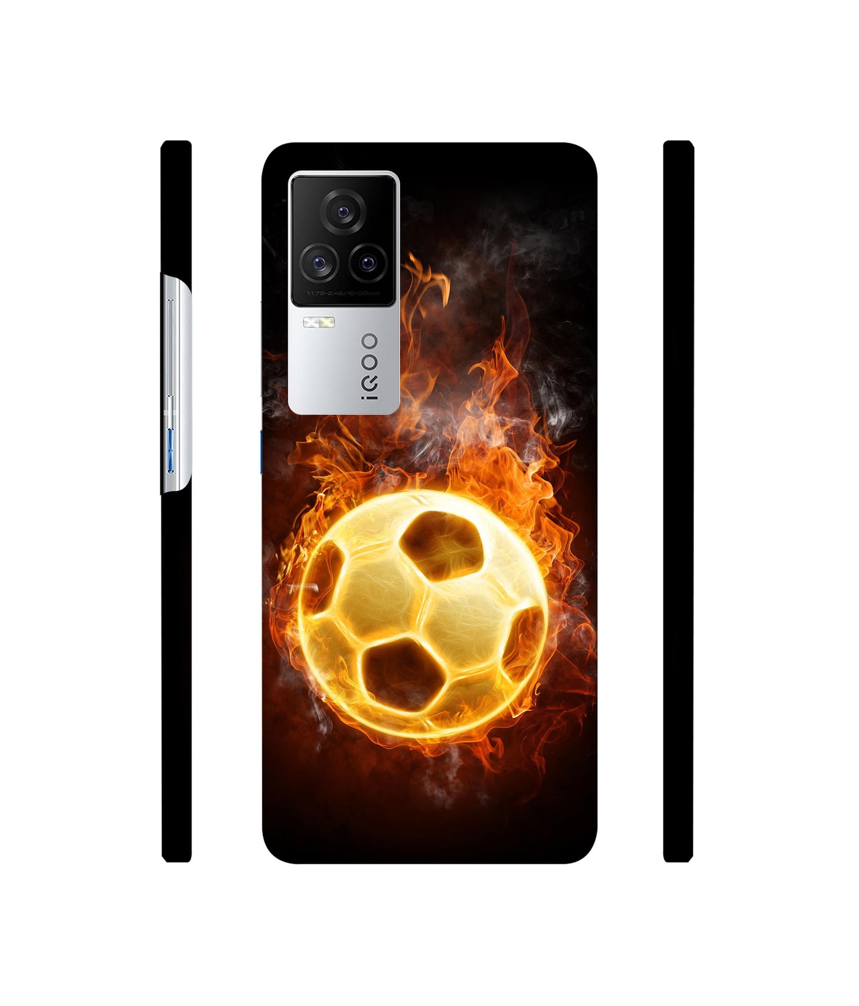 Football & Fire Designer Hard Back Cover for Vivo iQOO 8 Legend