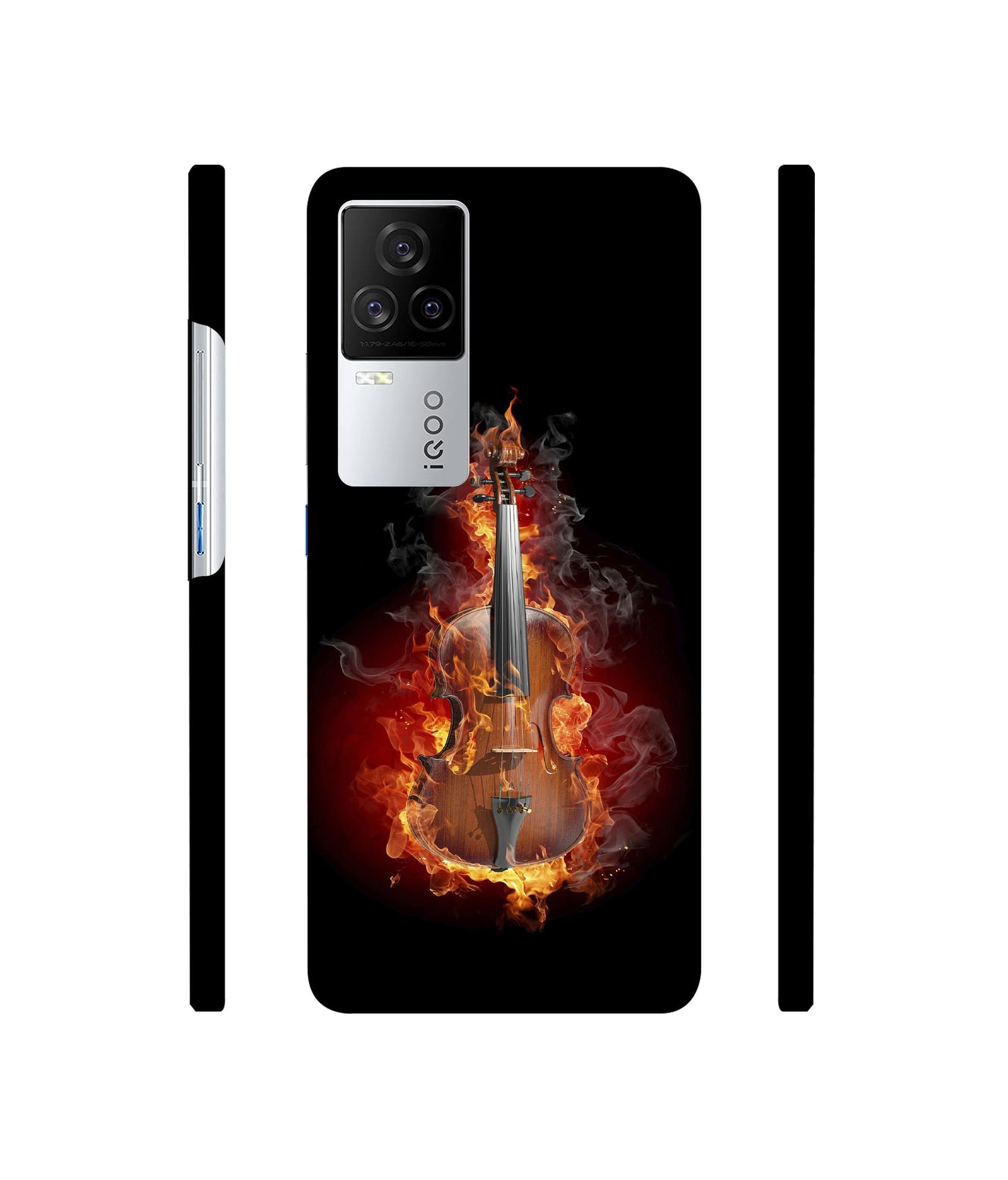 Burning Violin Designer Hard Back Cover for Vivo iQOO 8 Legend