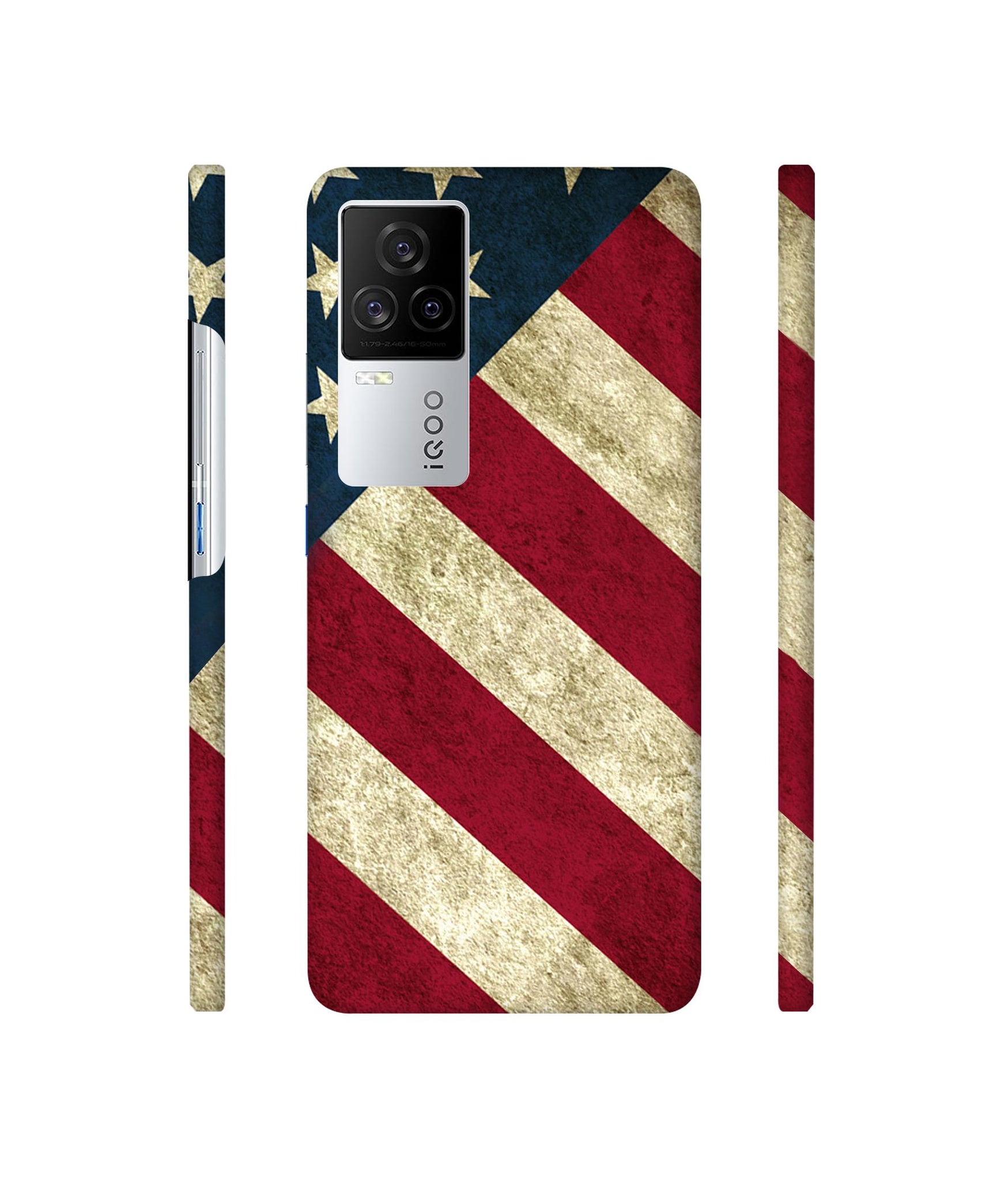 USA Flag Designer Hard Back Cover for Vivo iQOO 8 Legend