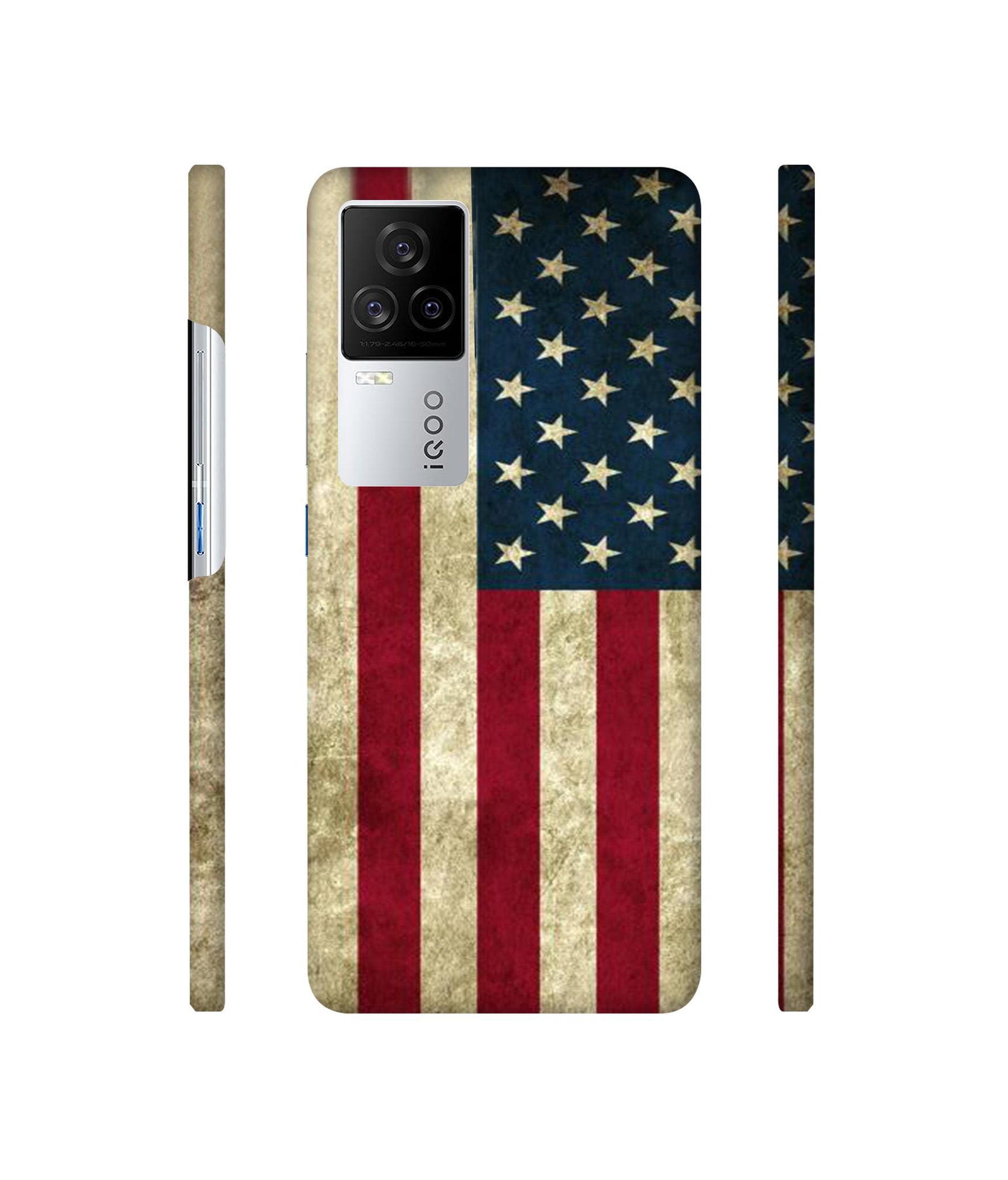 Vingate USA Flag Designer Hard Back Cover for Vivo iQOO 8 Legend