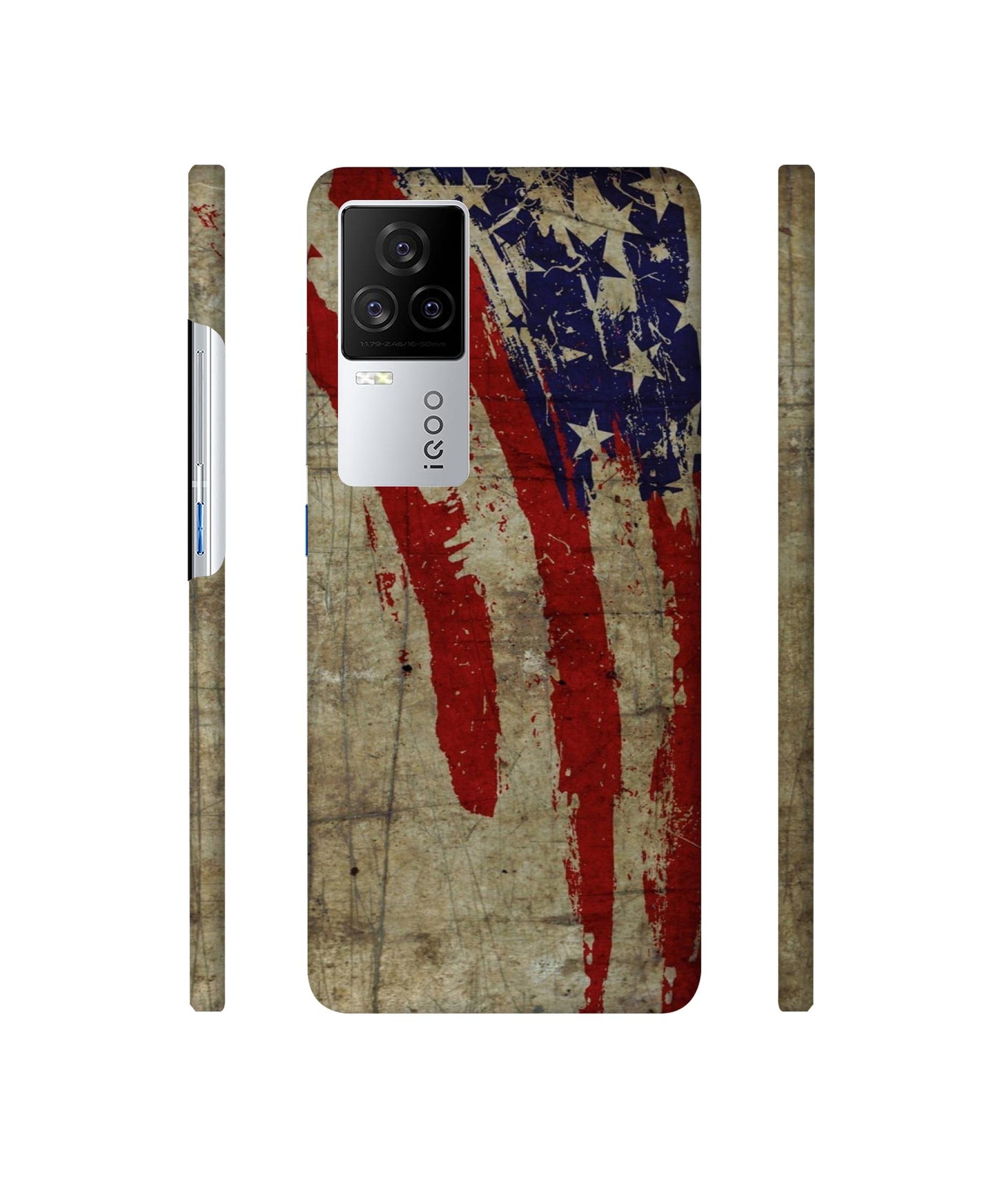 Vintage American Flag Designer Hard Back Cover for Vivo iQOO 8 Legend