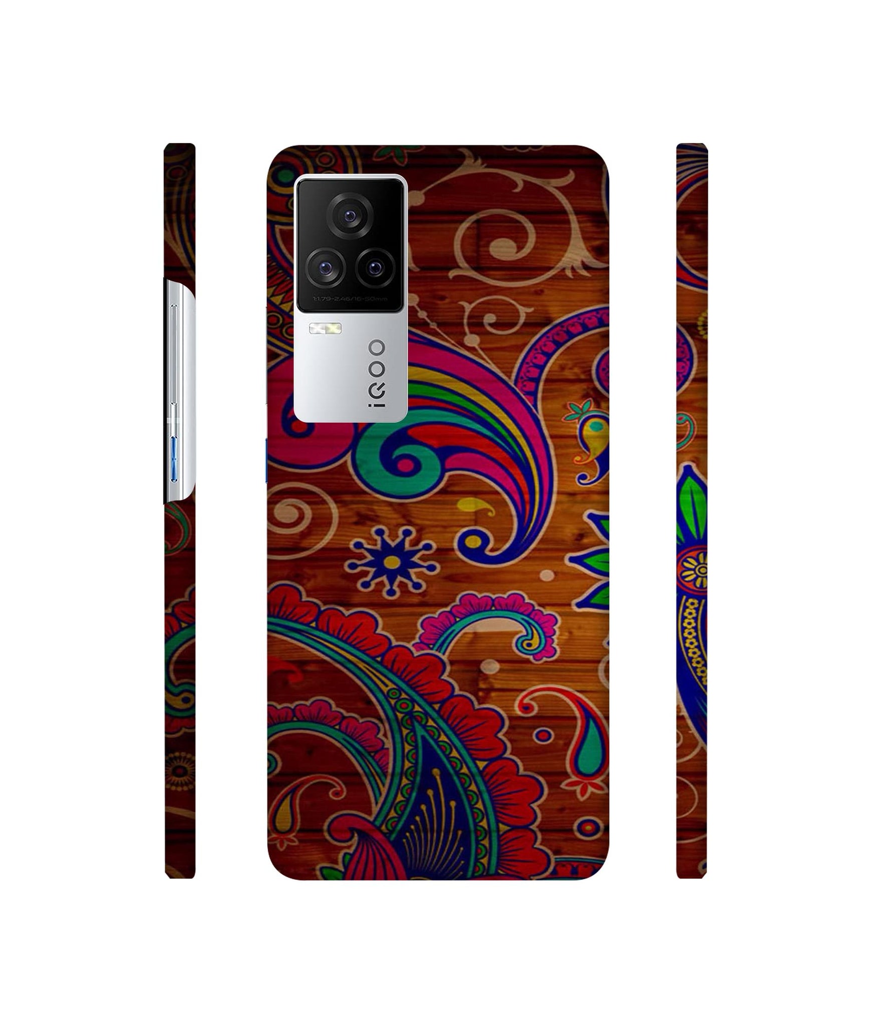 Wooden Pattern Print Designer Hard Back Cover for Vivo iQOO 8 Legend