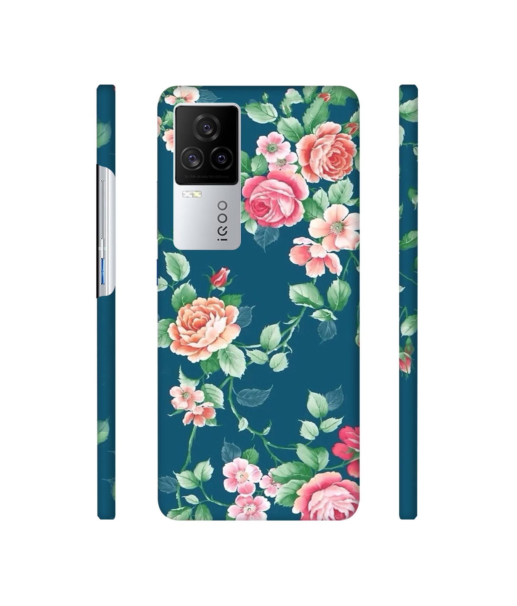 Vintage Floral Designer Hard Back Cover for Vivo iQOO 8 Legend