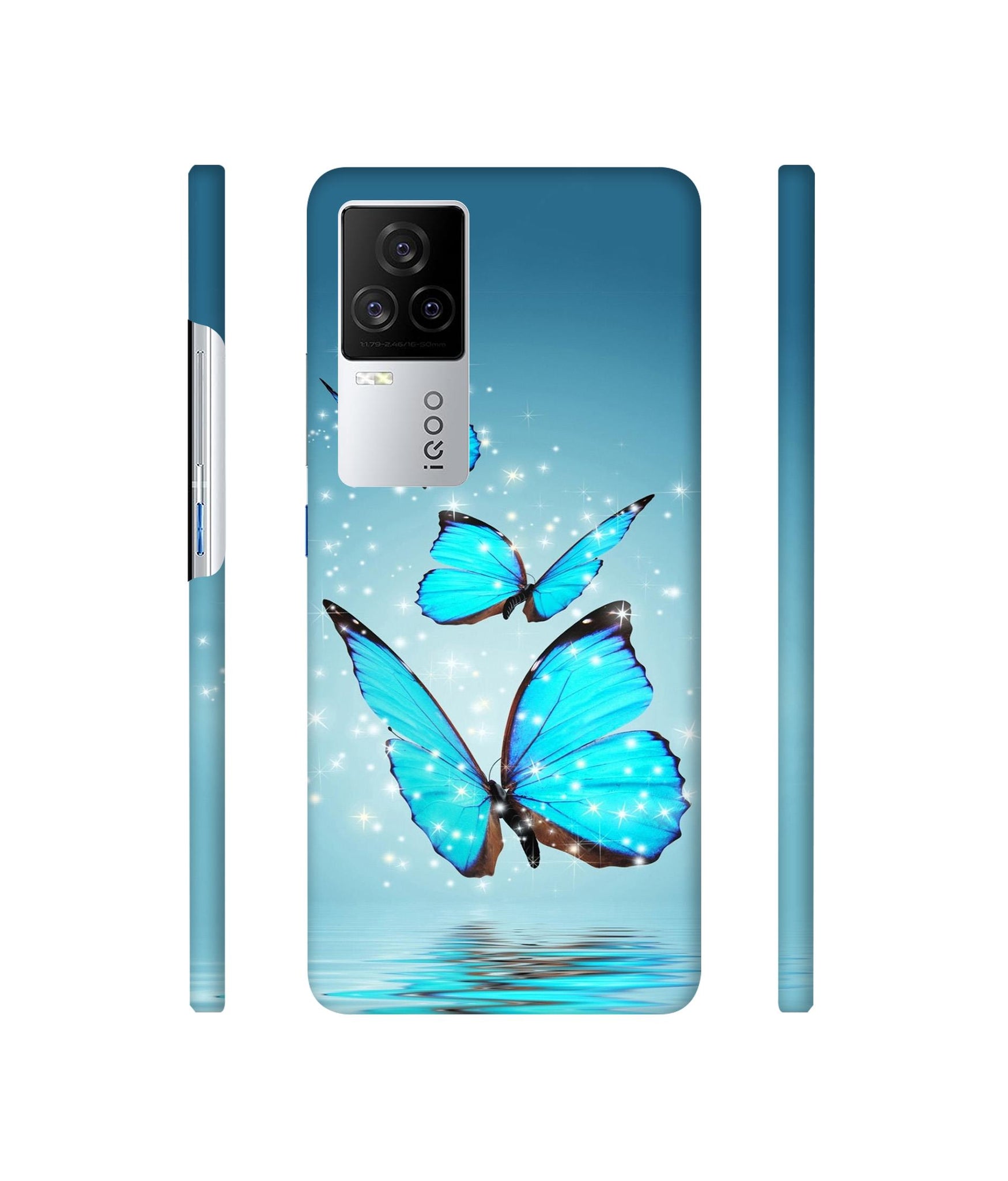 Flying Butterflies Designer Hard Back Cover for Vivo iQOO 8 Legend