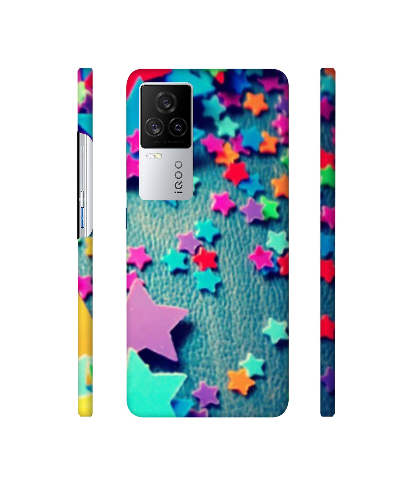 Colorful Stars Designer Hard Back Cover for Vivo iQOO 8 Legend