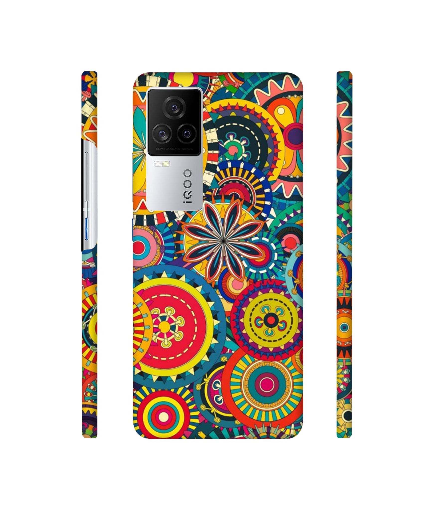 Ring Pattern Print Designer Hard Back Cover for Vivo iQOO 8 Legend