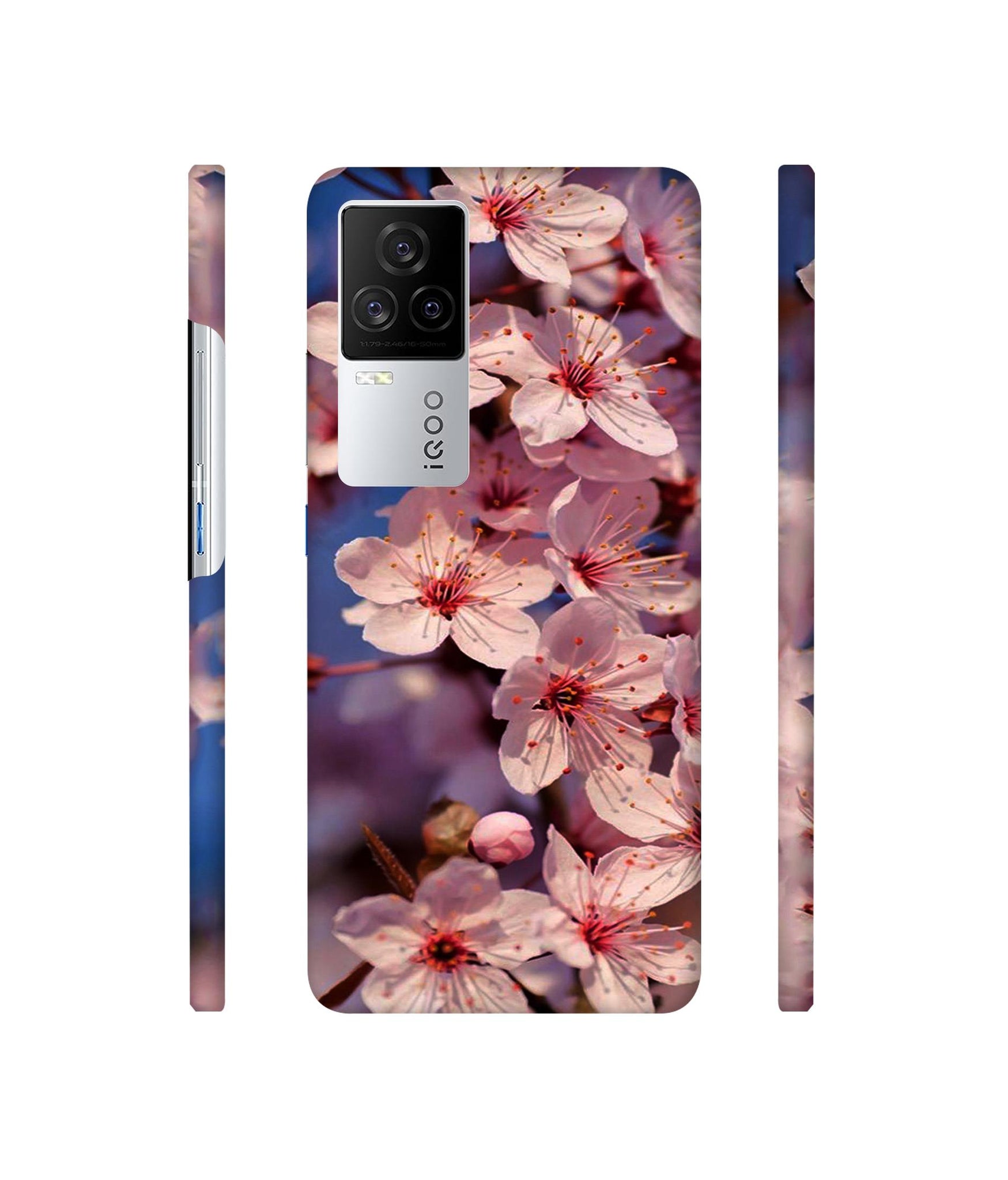 Pink Flowers Pattern Designer Hard Back Cover for Vivo iQOO 8 Legend